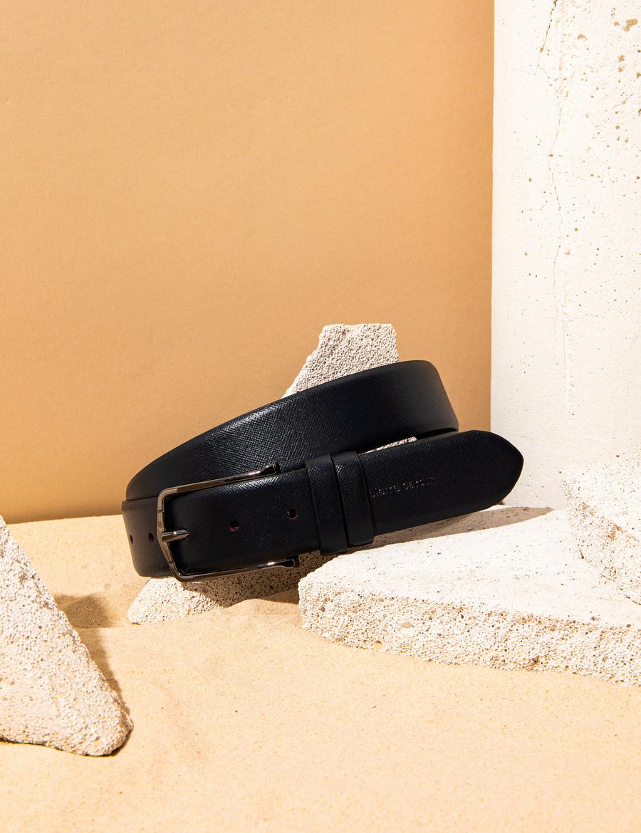 Lacivert %100 Deri Kemer