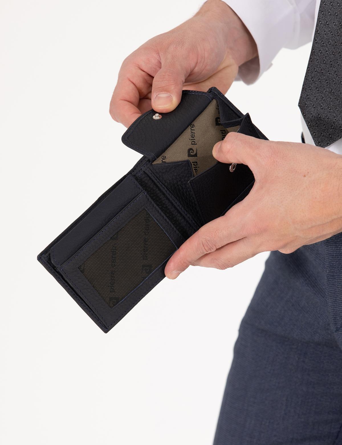 Erkek Lacivert Deri Cüzdan - 50275607002