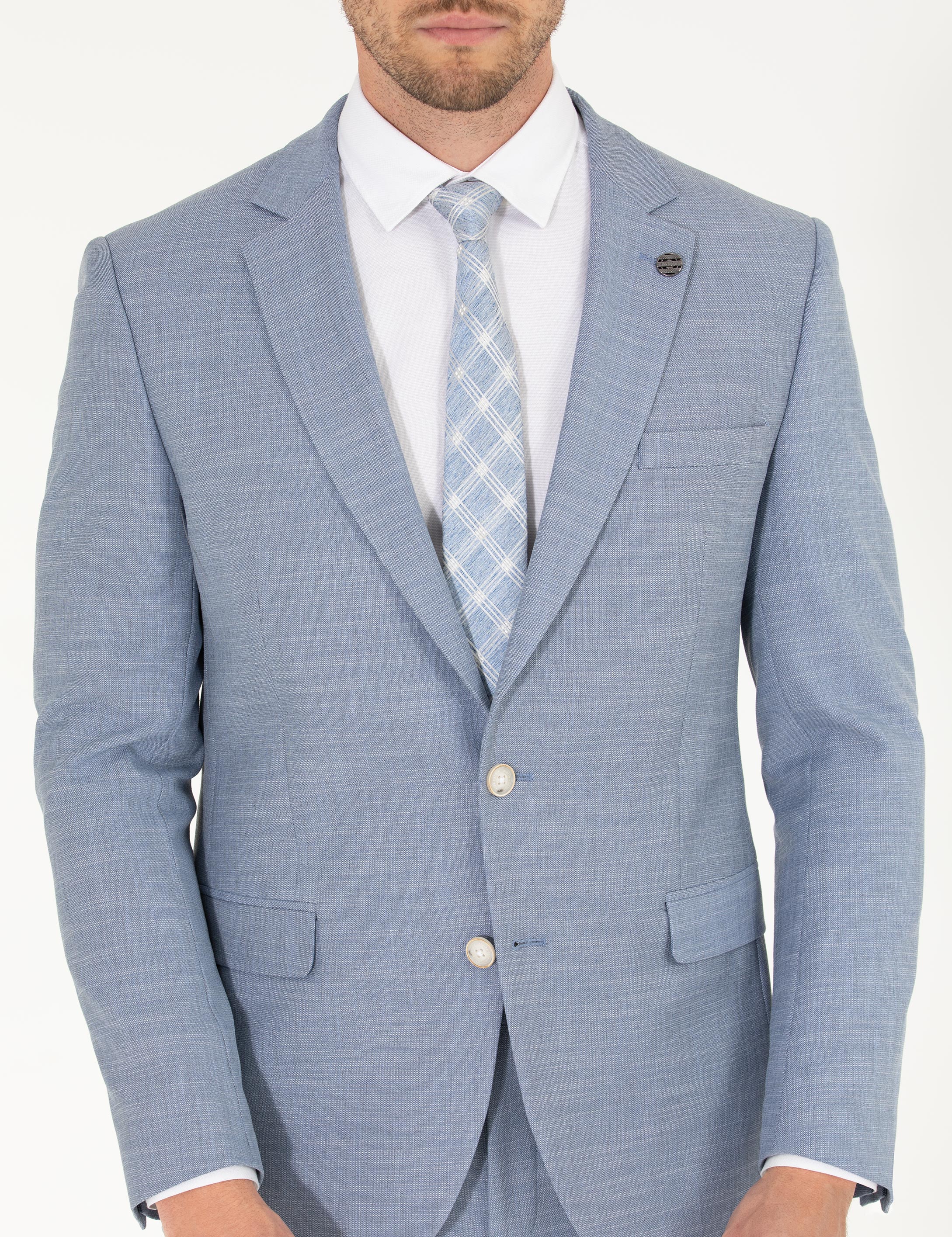 Açık Mavi Ekstra Slim Fit Takım Elbise - Image 6