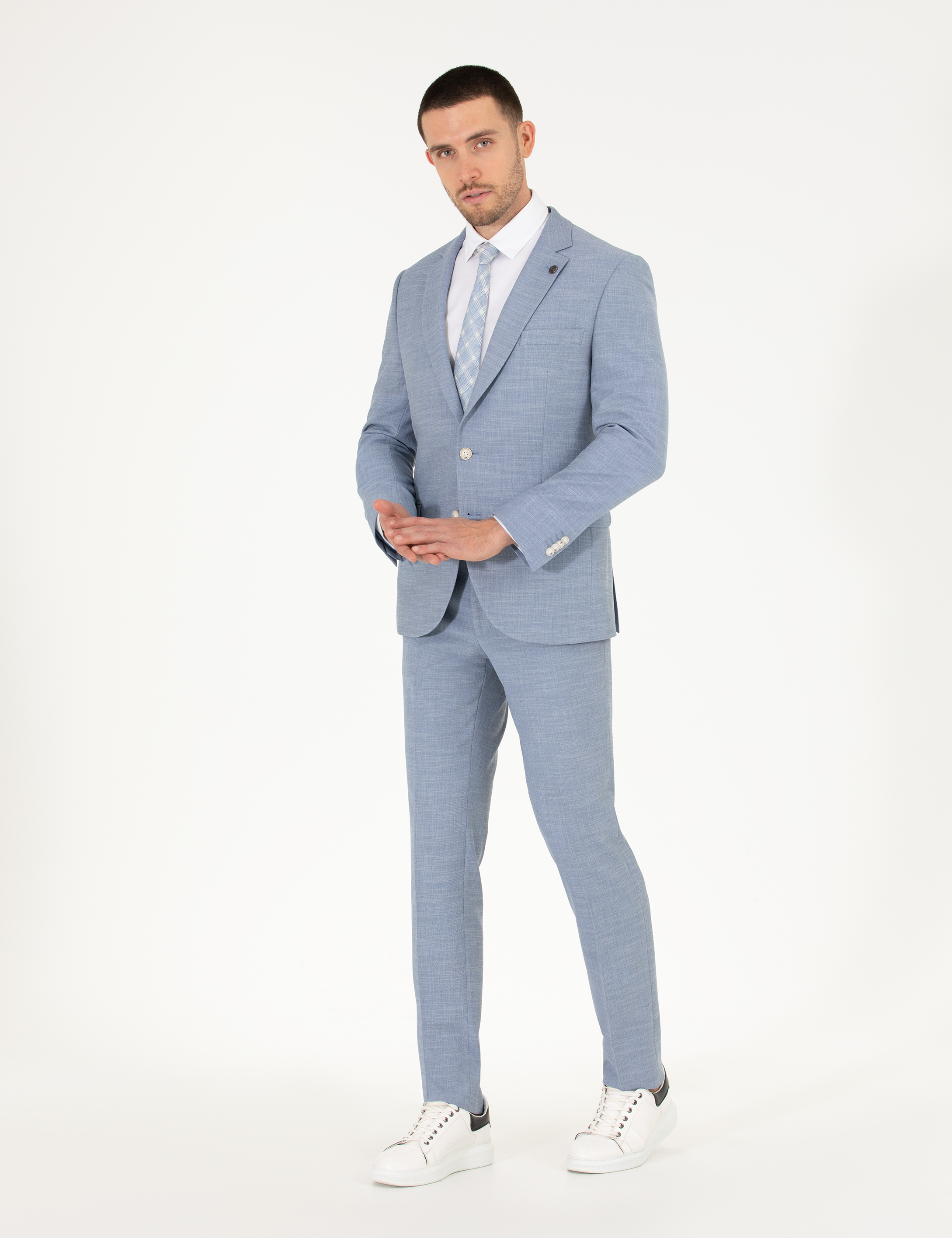 Açık Mavi Ekstra Slim Fit Takım Elbise - Image 4