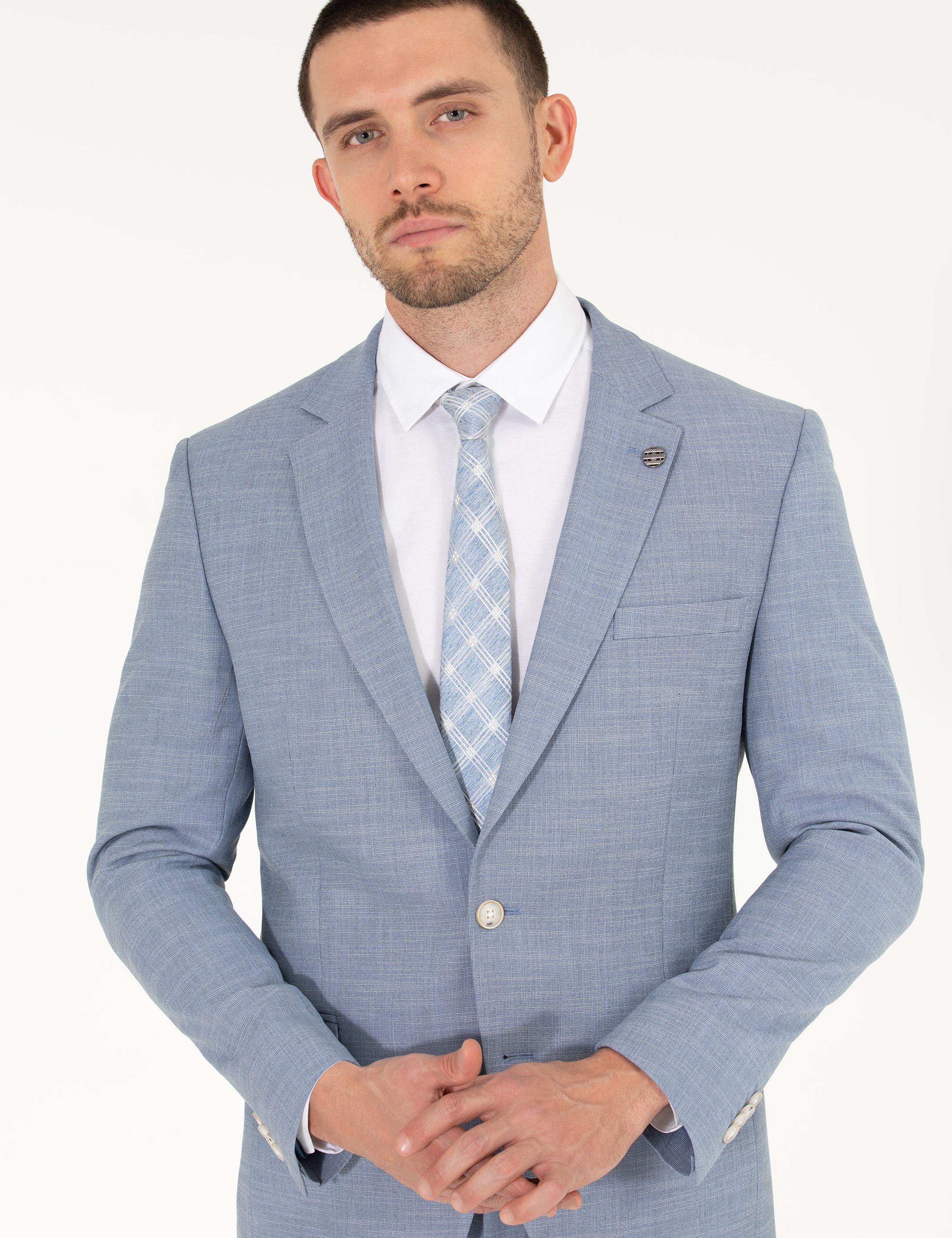 Açık Mavi Ekstra Slim Fit Takım Elbise