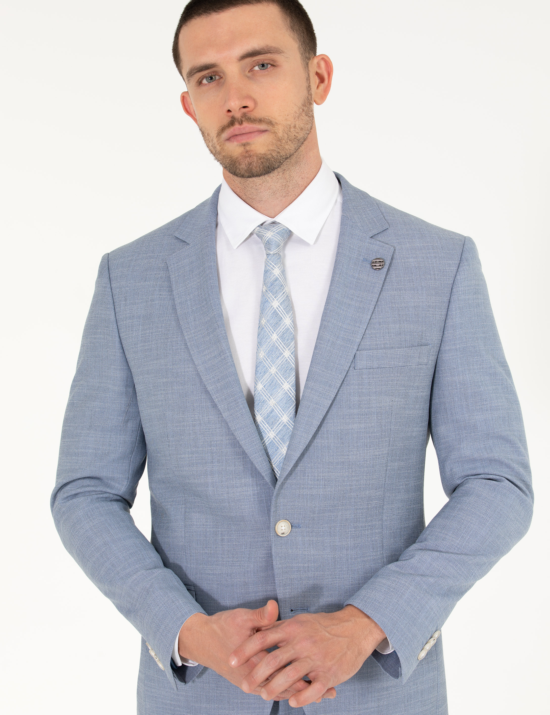 Açık Mavi Ekstra Slim Fit Takım Elbise - Image 3
