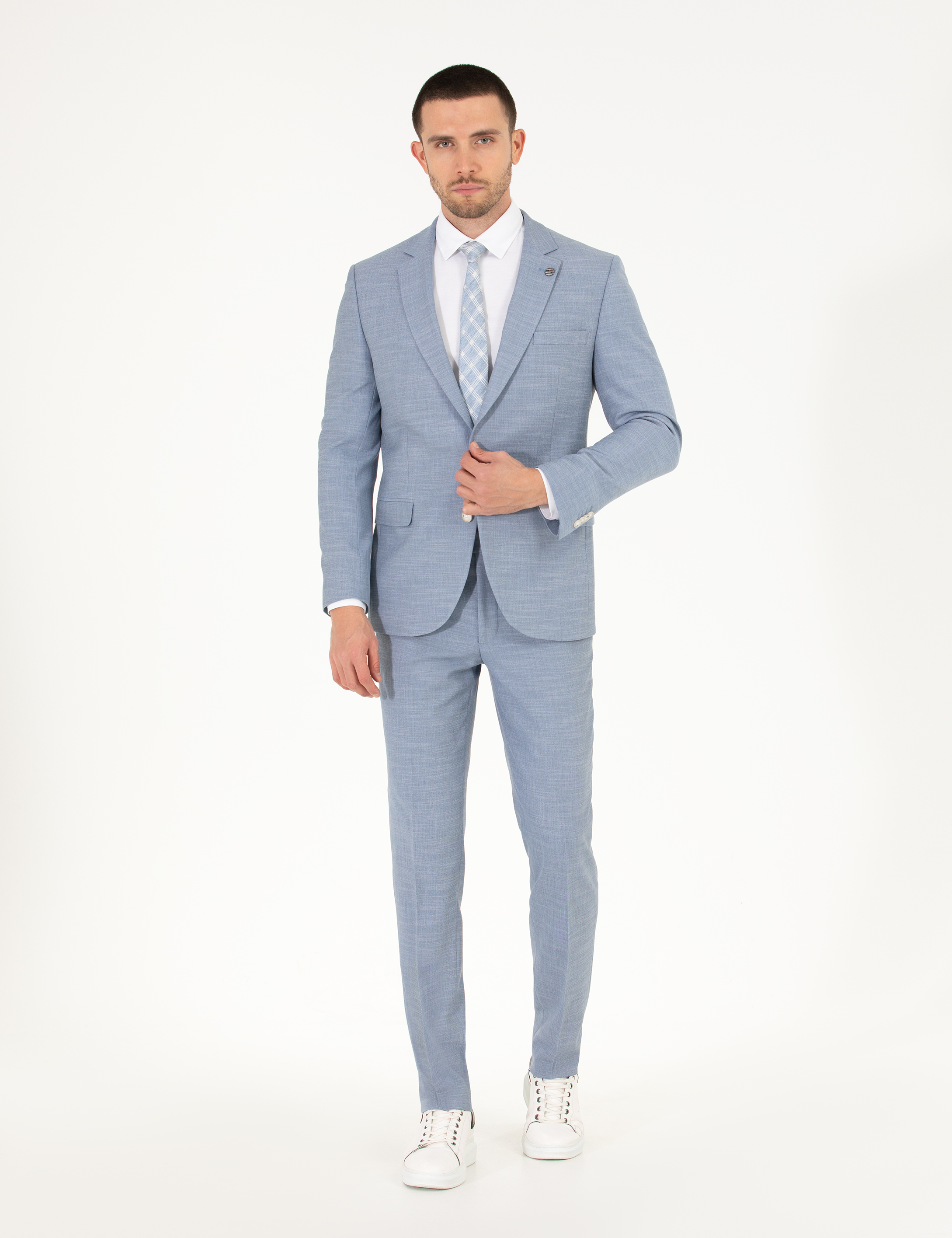 Açık Mavi Ekstra Slim Fit Takım Elbise