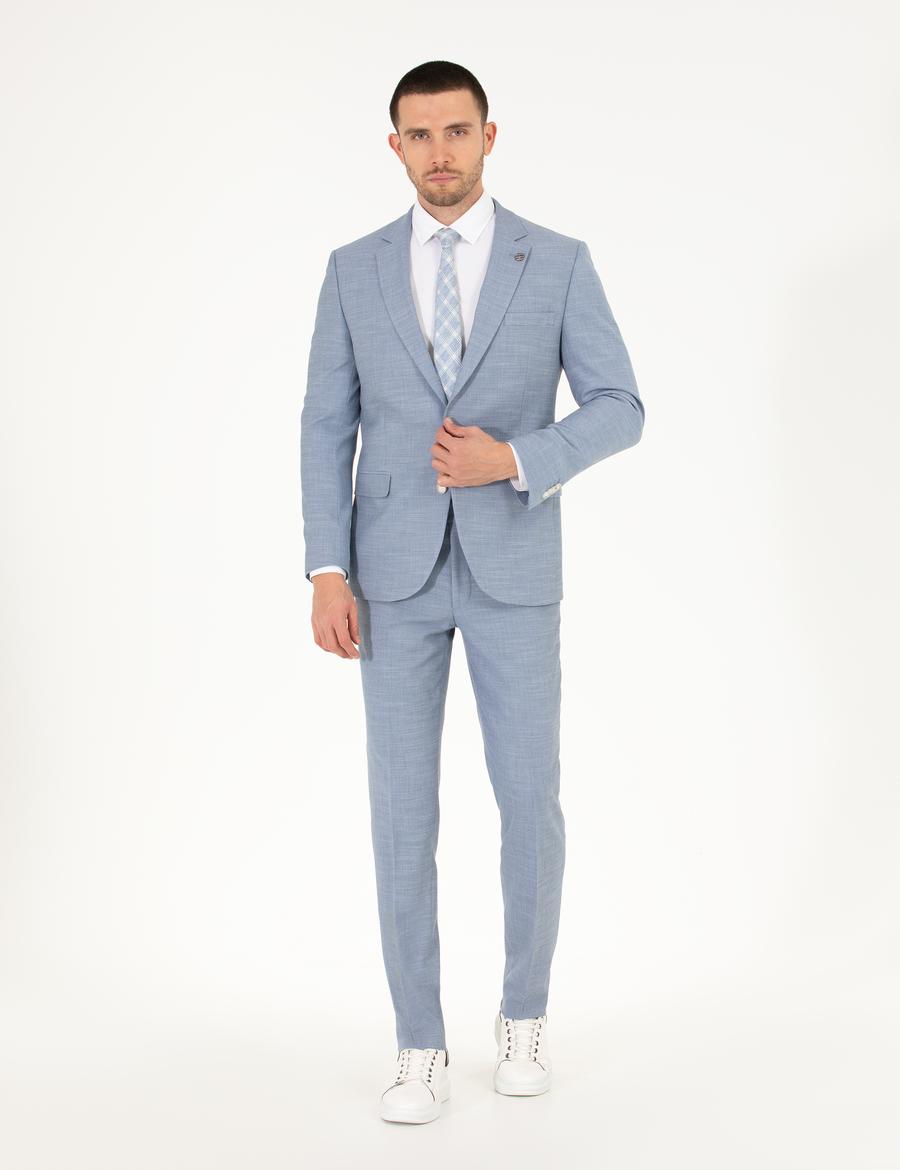 Açık Mavi Ekstra Slim Fit Takım Elbise