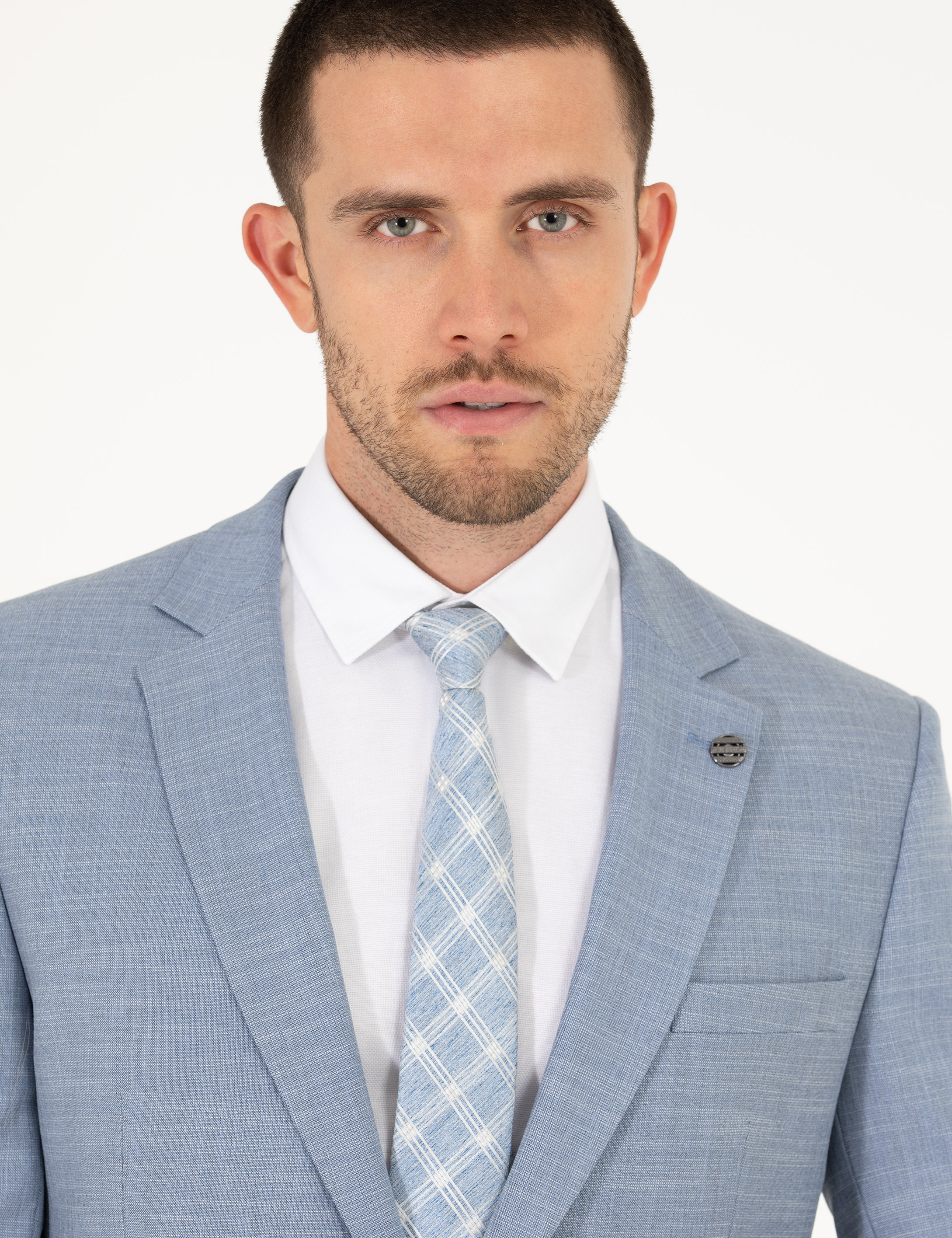 Açık Mavi Ekstra Slim Fit Takım Elbise