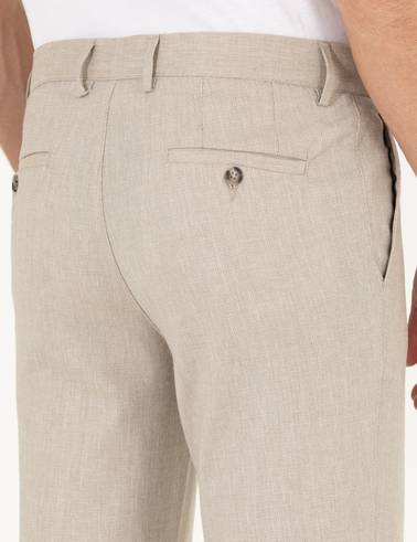 Bej Slim Fit Kumaş Pantolon