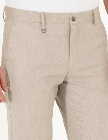 Bej Slim Fit Kumaş Pantolon