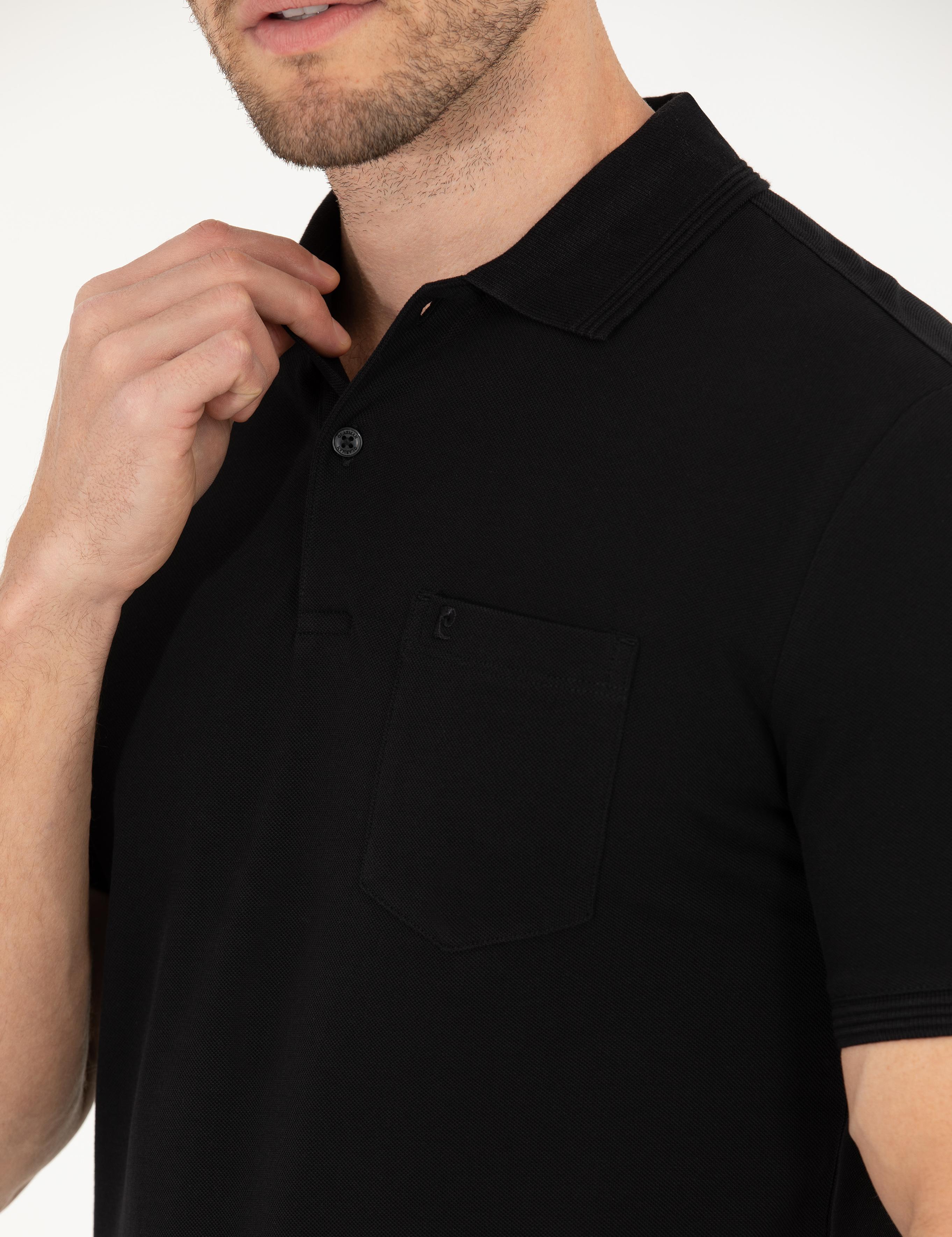 Siyah Regular Fit Polo Yaka Basic Tişört