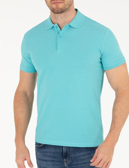Açık Mavi Slim Fit Polo Yaka Basic Tişört - 50269606244
