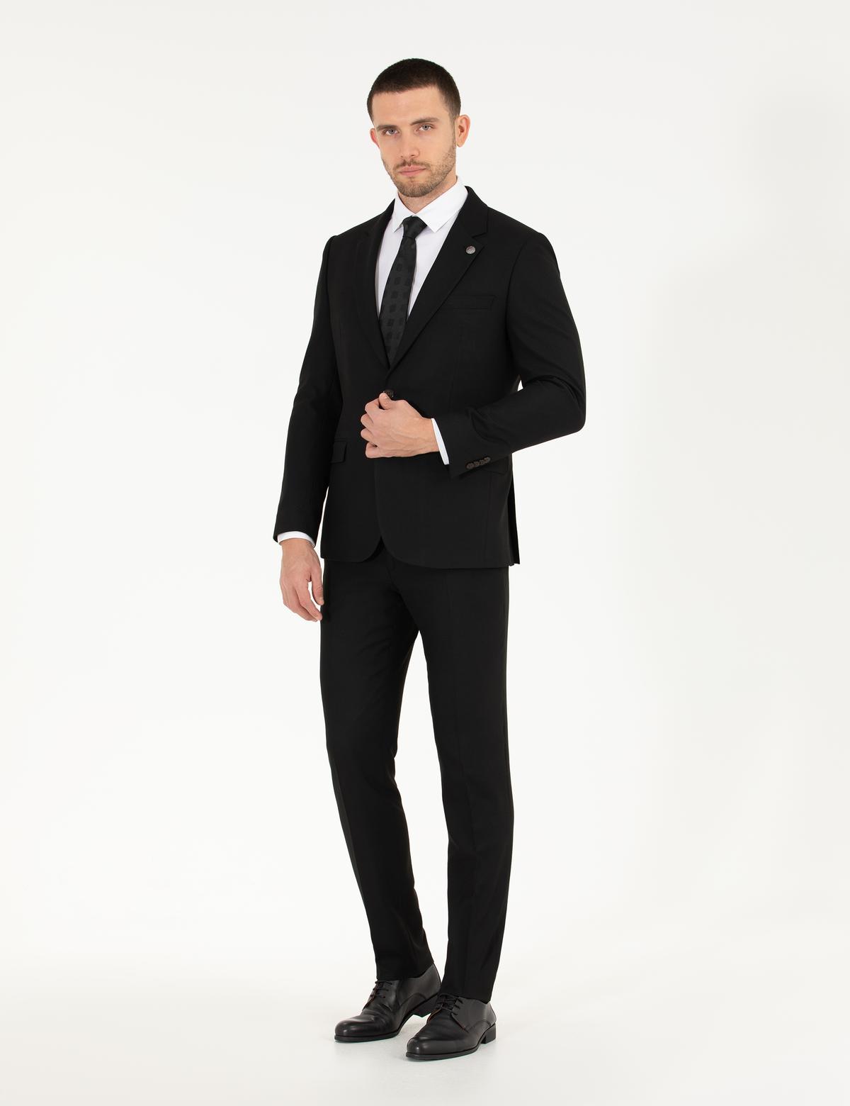 Siyah Slim Fit Takım Elbise