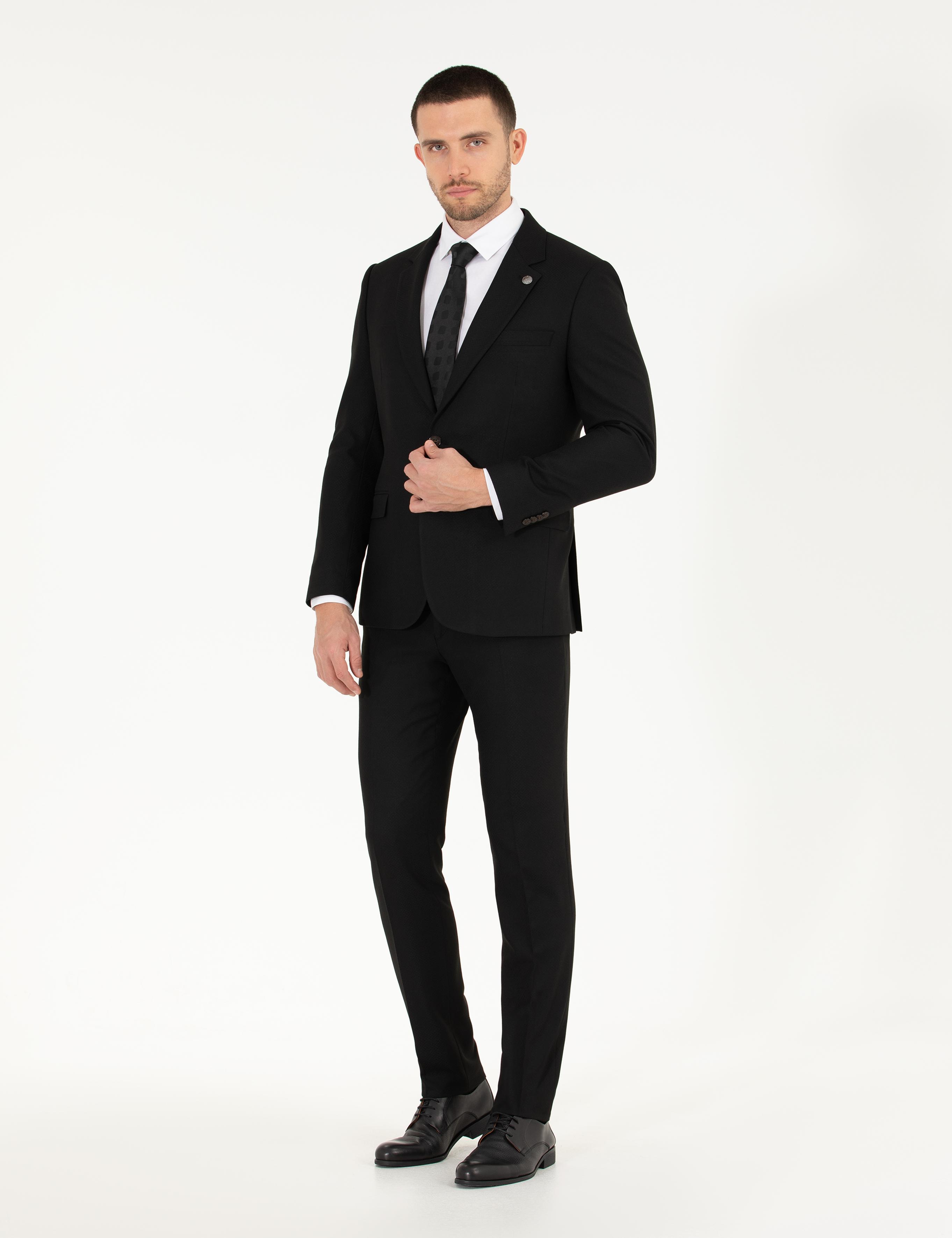 Siyah Slim Fit Takım Elbise