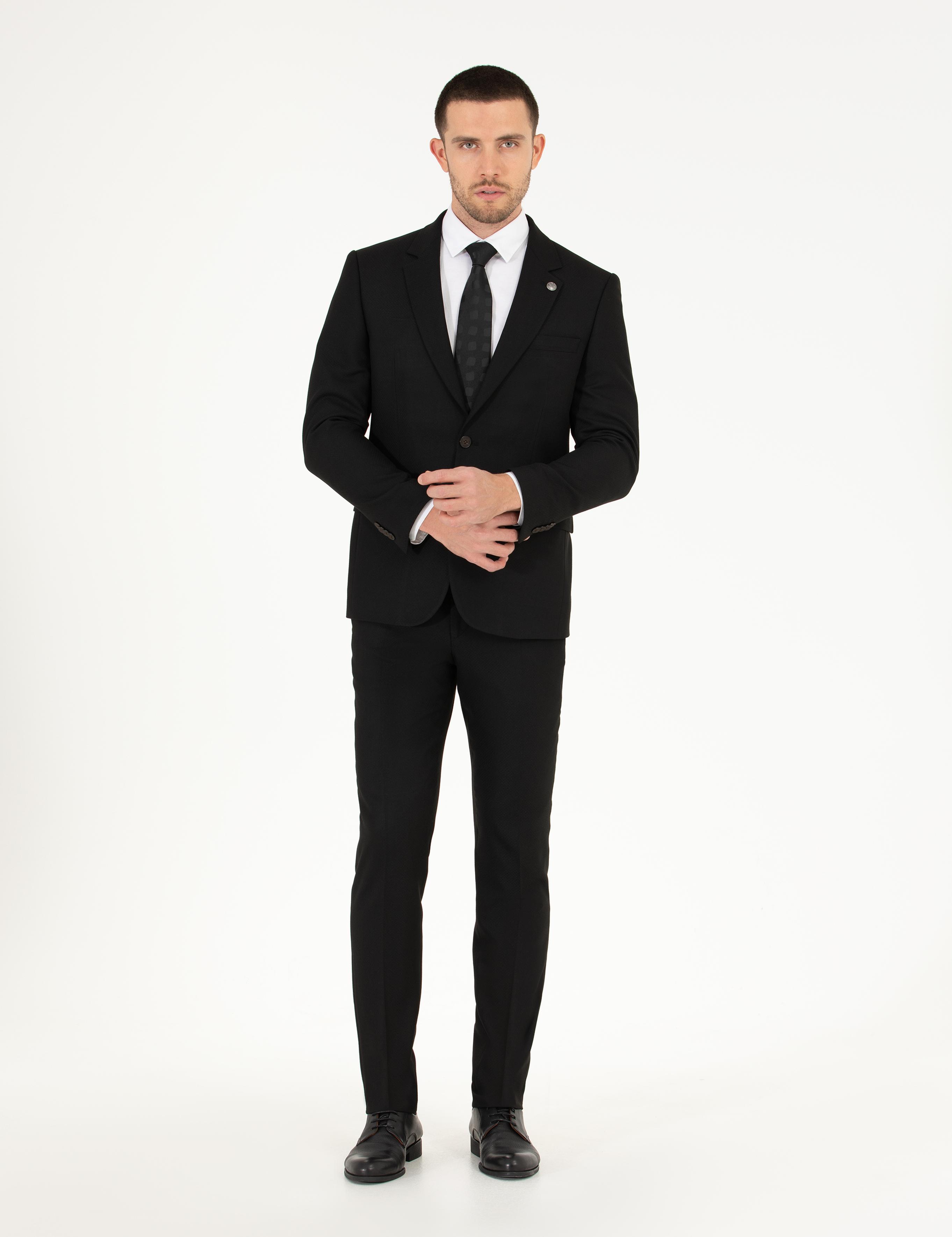 Siyah Slim Fit Takım Elbise