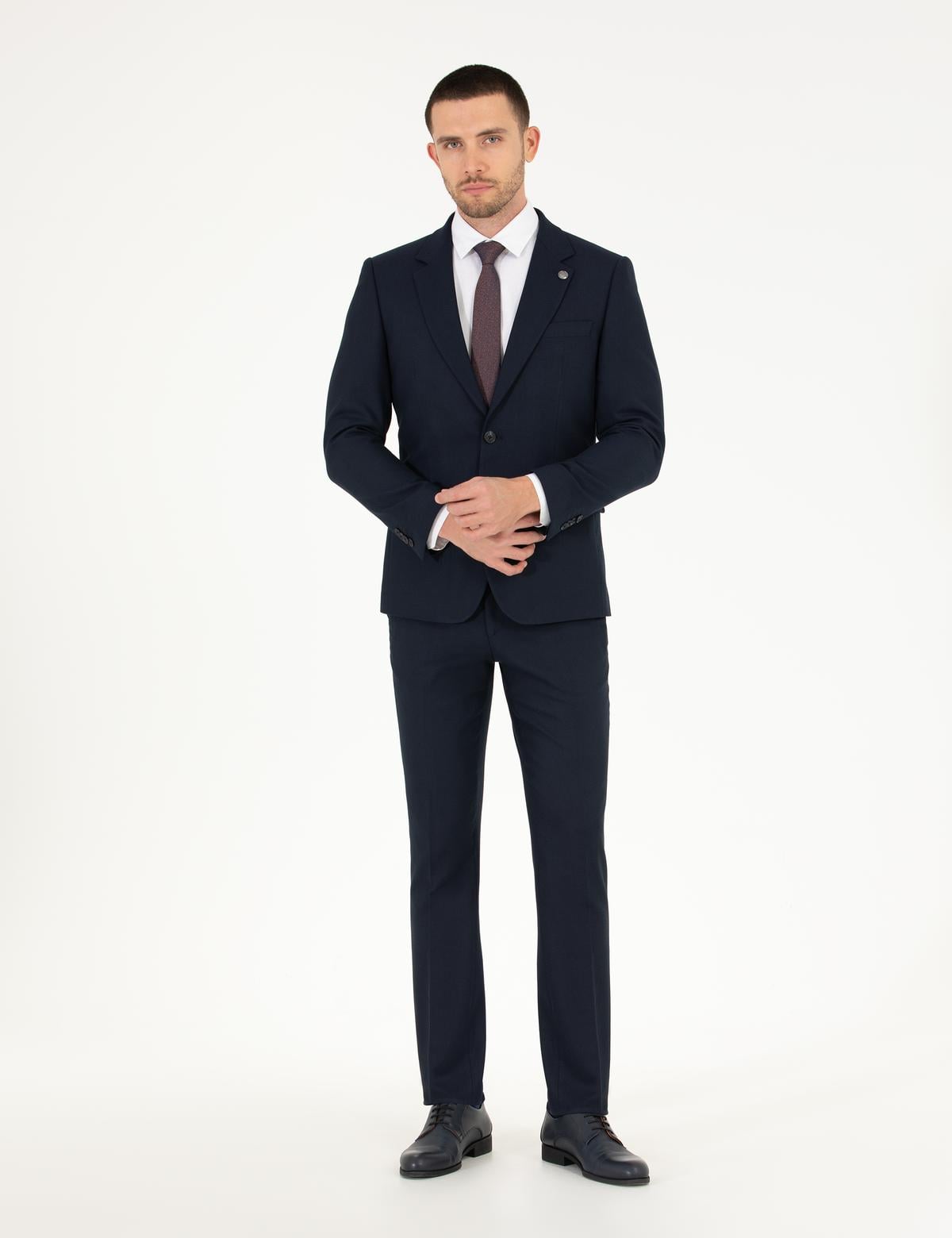 Lacivert Slim Fit Takım Elbise