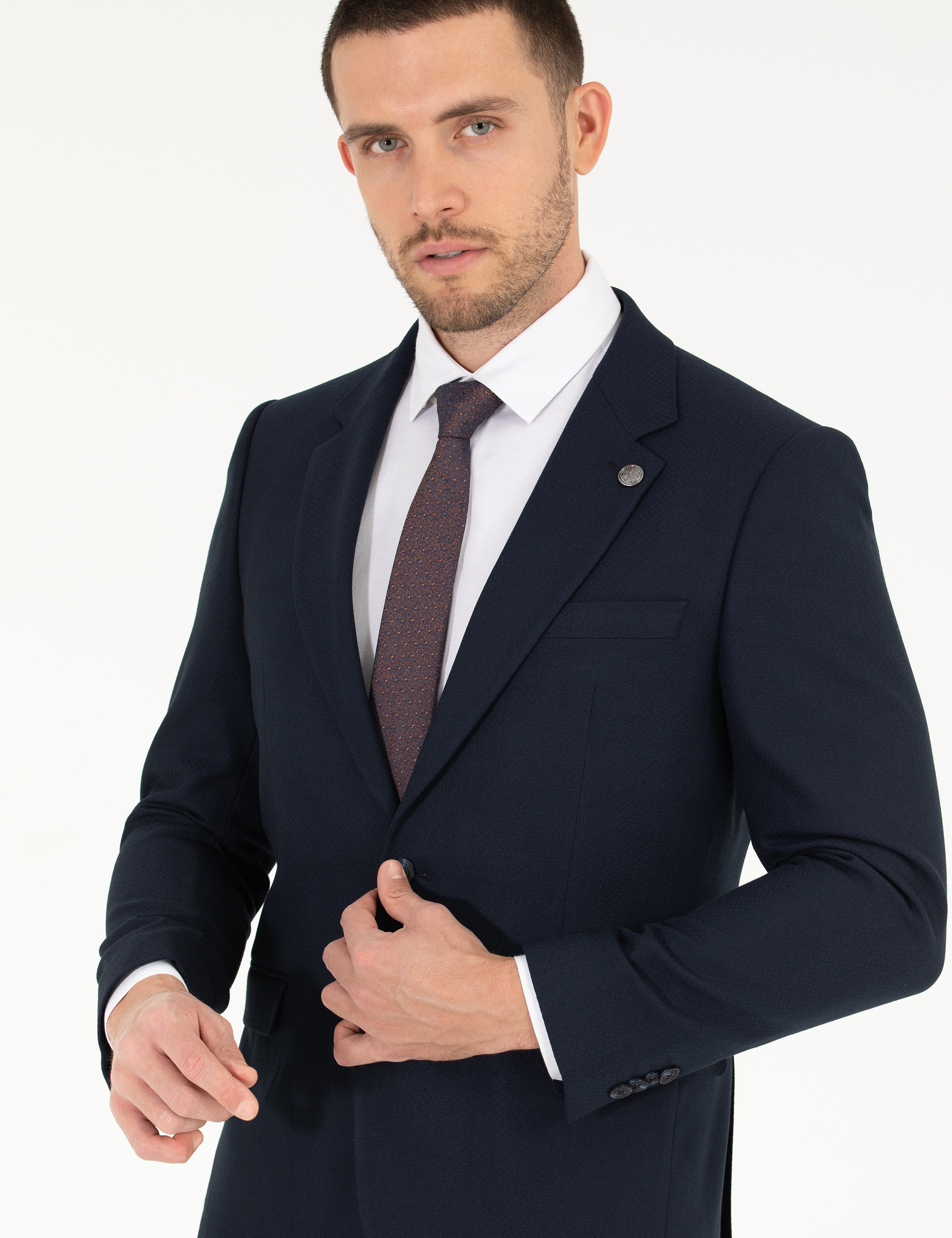 Lacivert Slim Fit Takım Elbise - Image 3