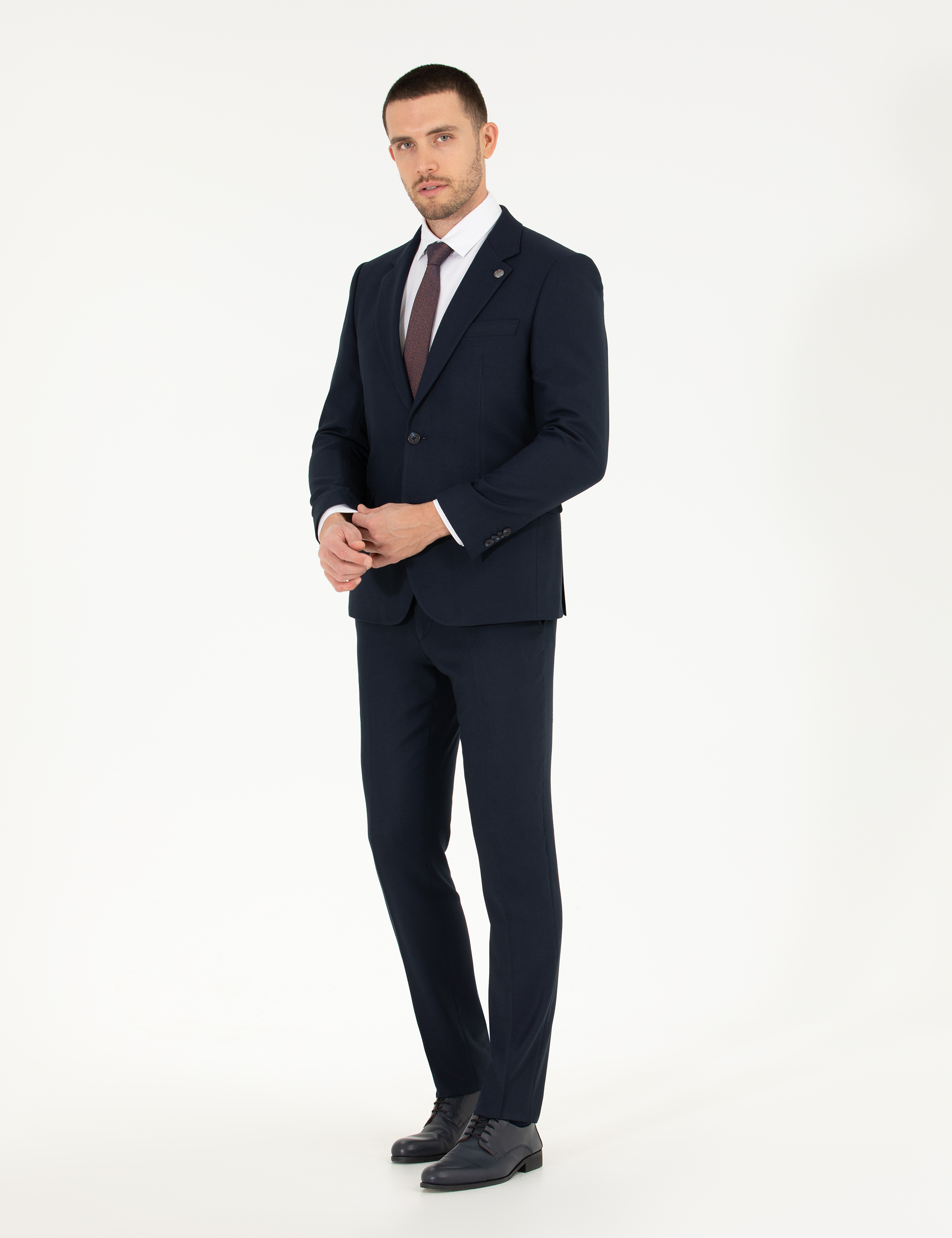 Lacivert Slim Fit Takım Elbise - Image 4