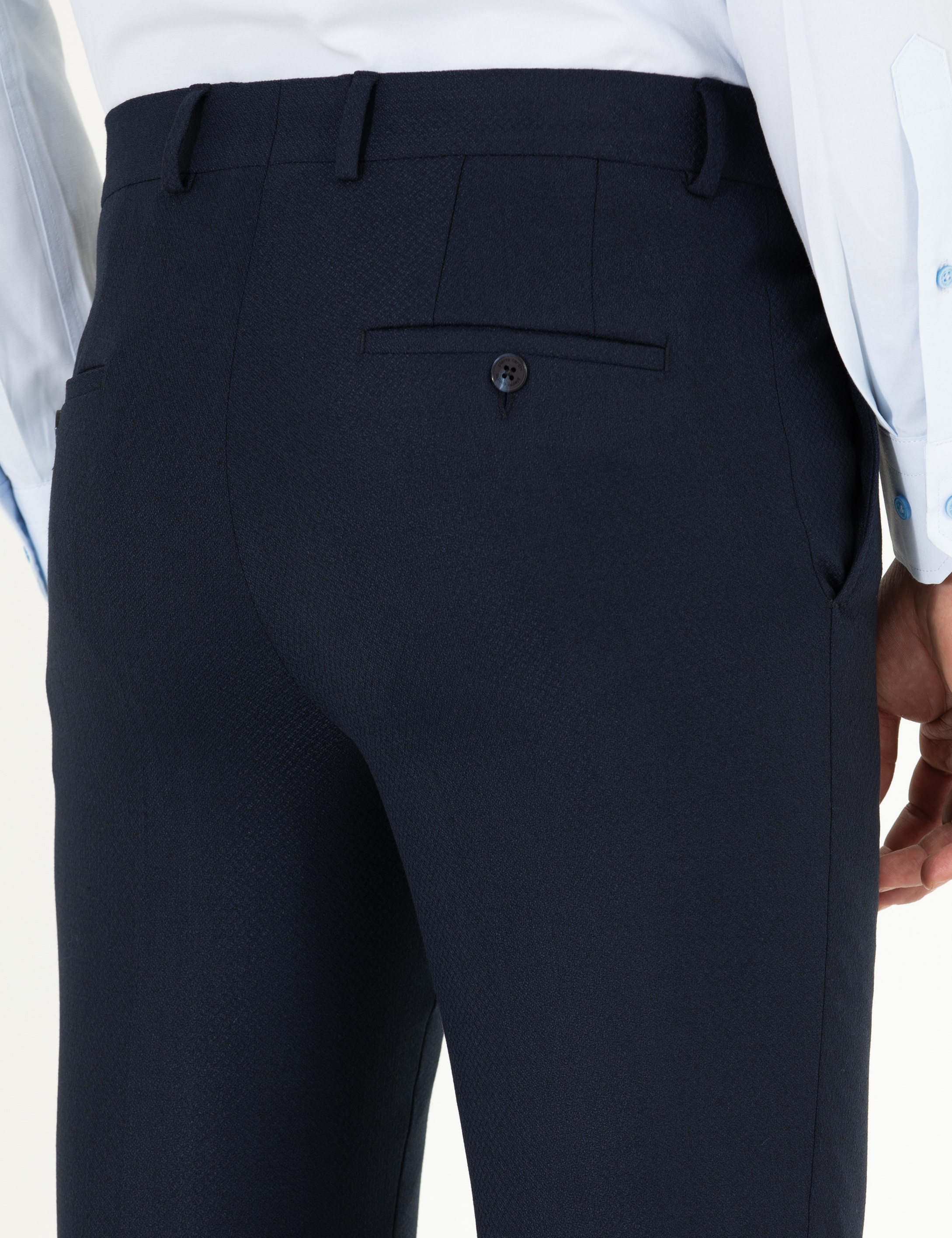 Lacivert Slim Fit Kumaş Pantolon - Image 7