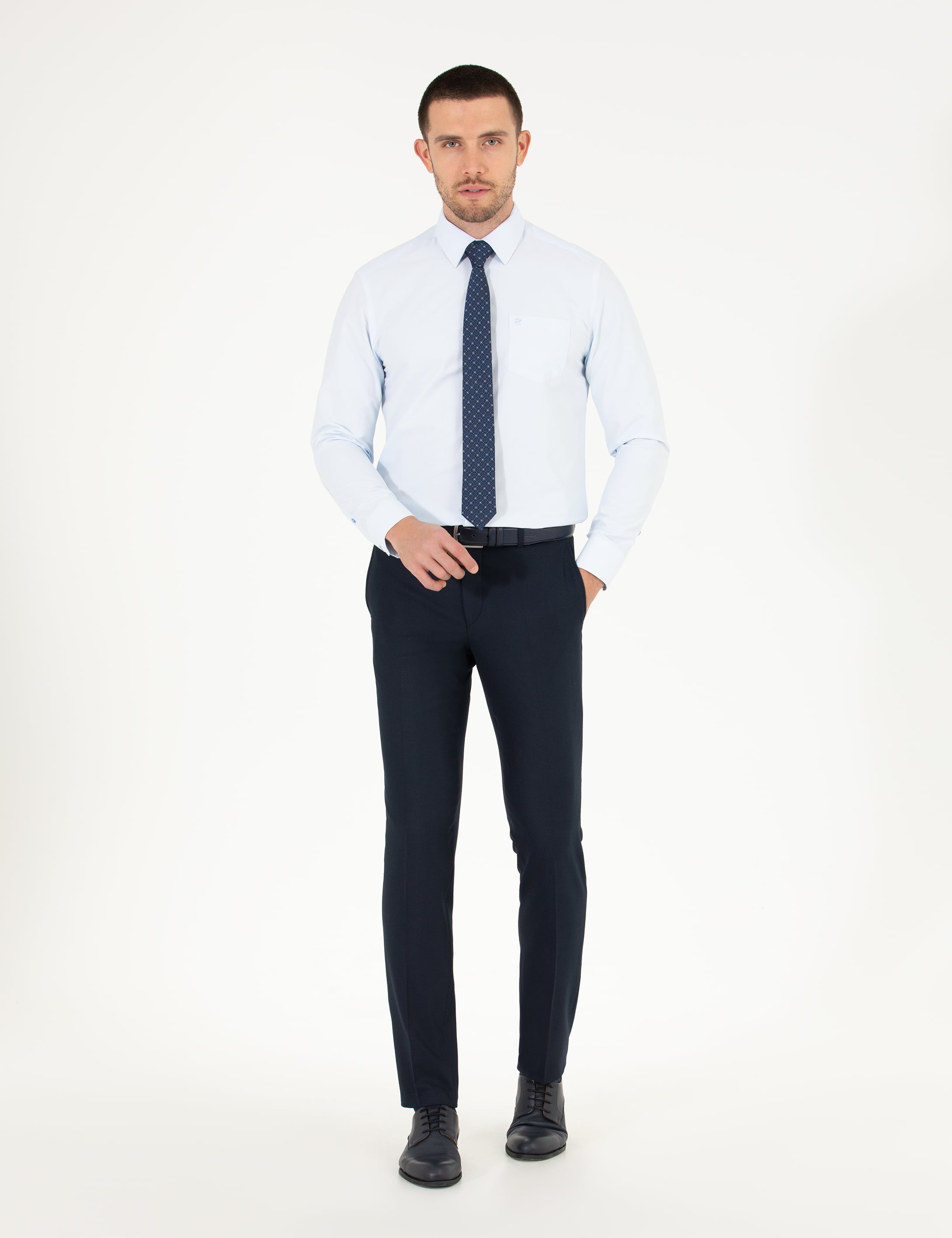 Lacivert Slim Fit Kumaş Pantolon