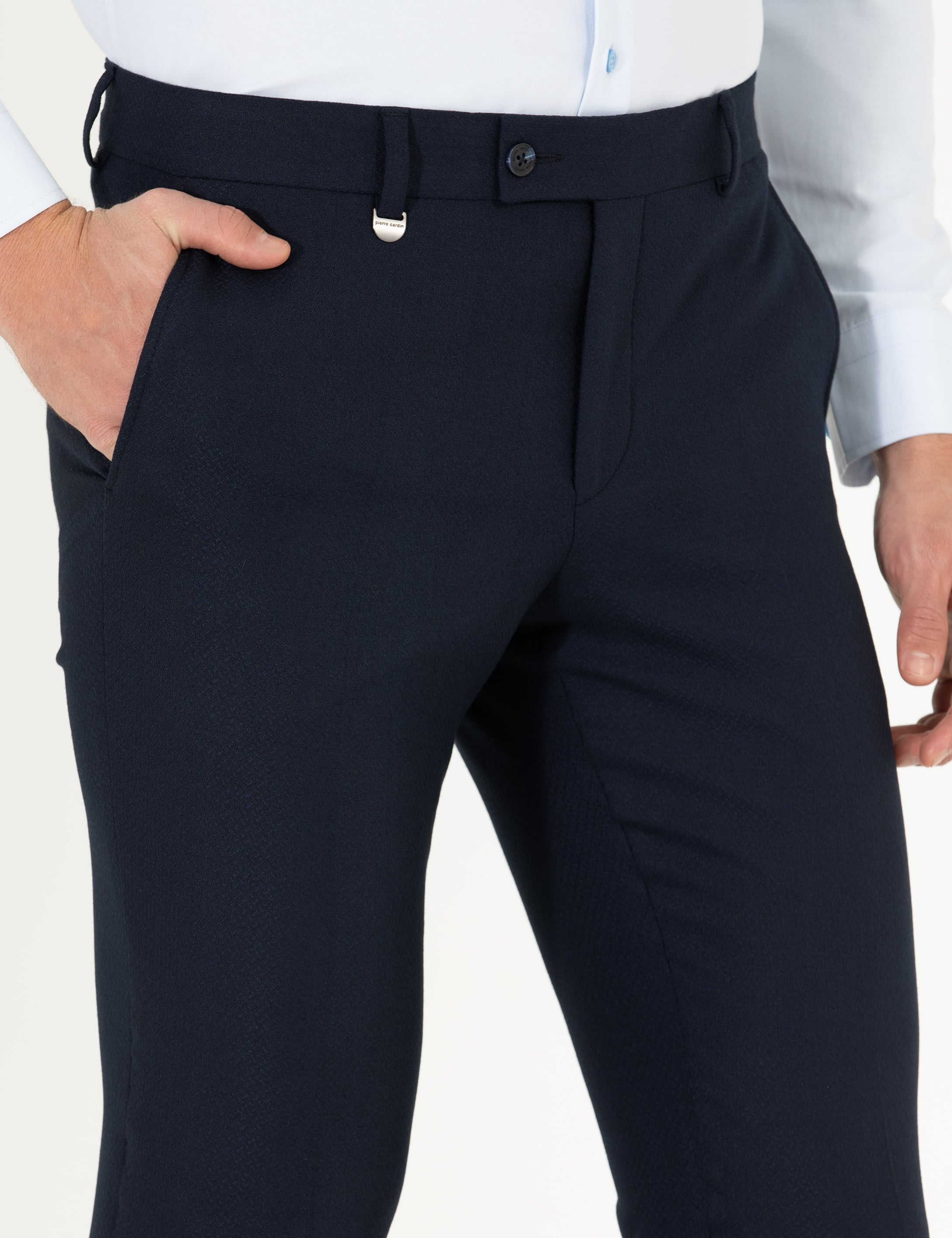 Lacivert Slim Fit Kumaş Pantolon - Image 5