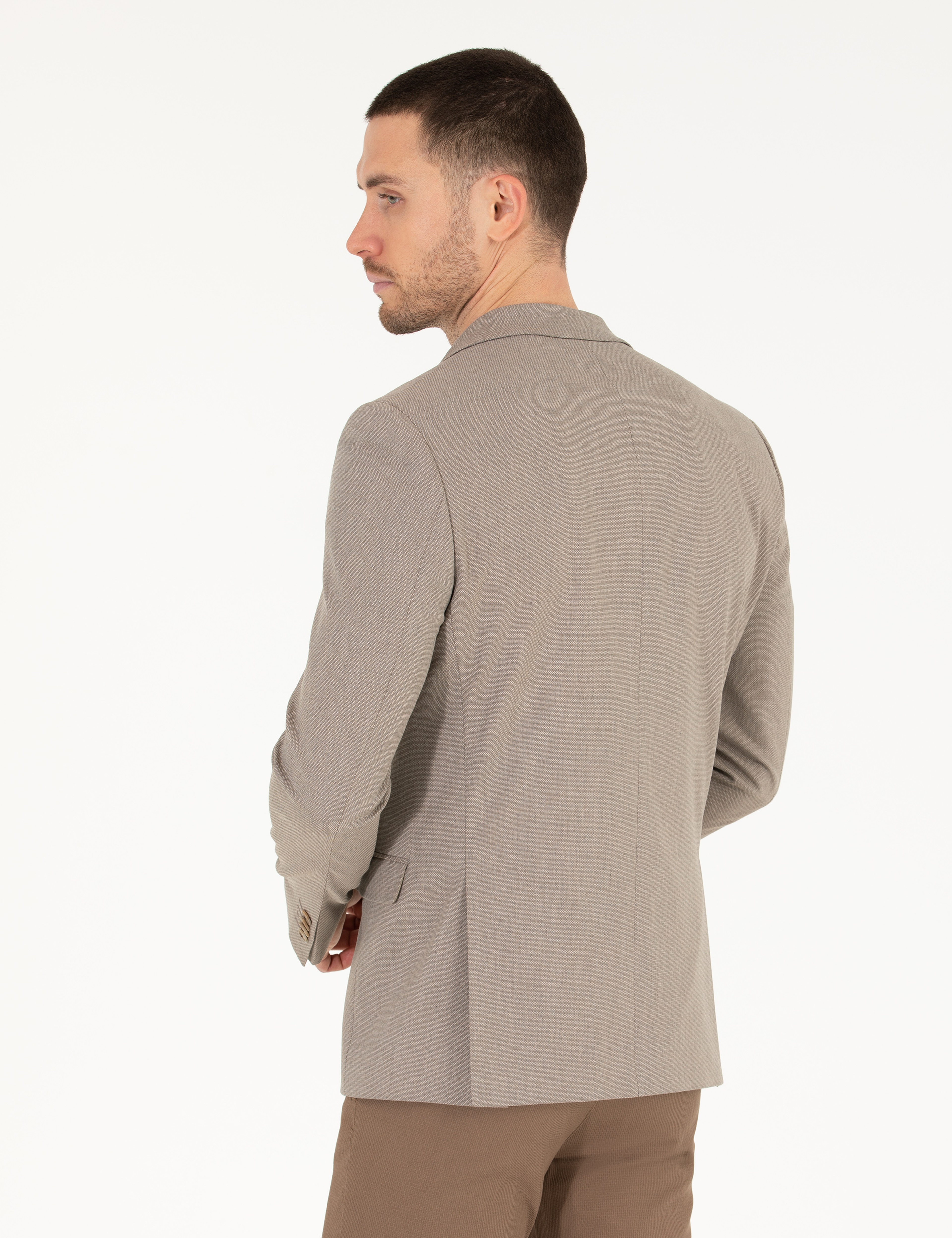 Açık Kahverengi Blazer Ceket - Image 5