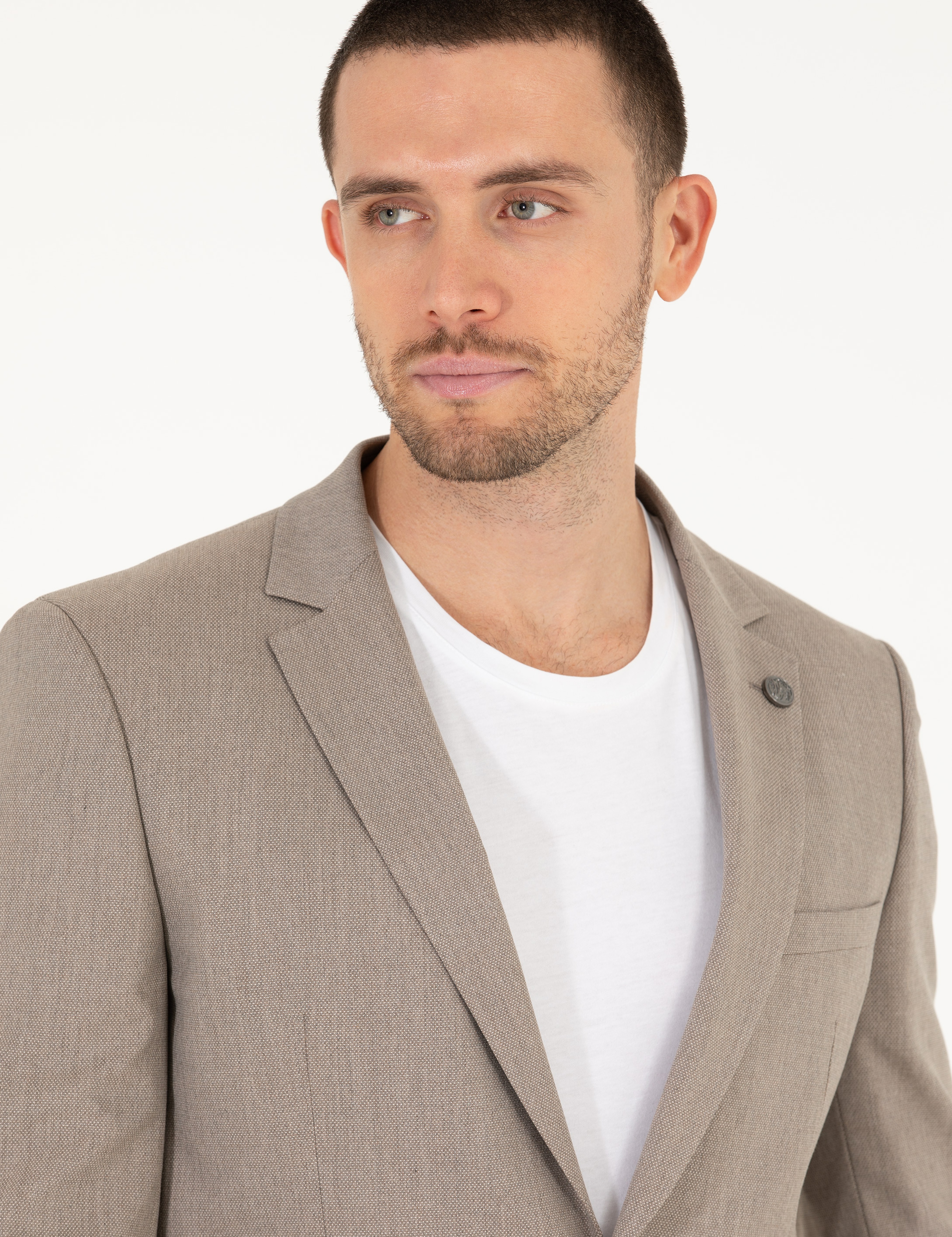 Açık Kahverengi Blazer Ceket - Image 3