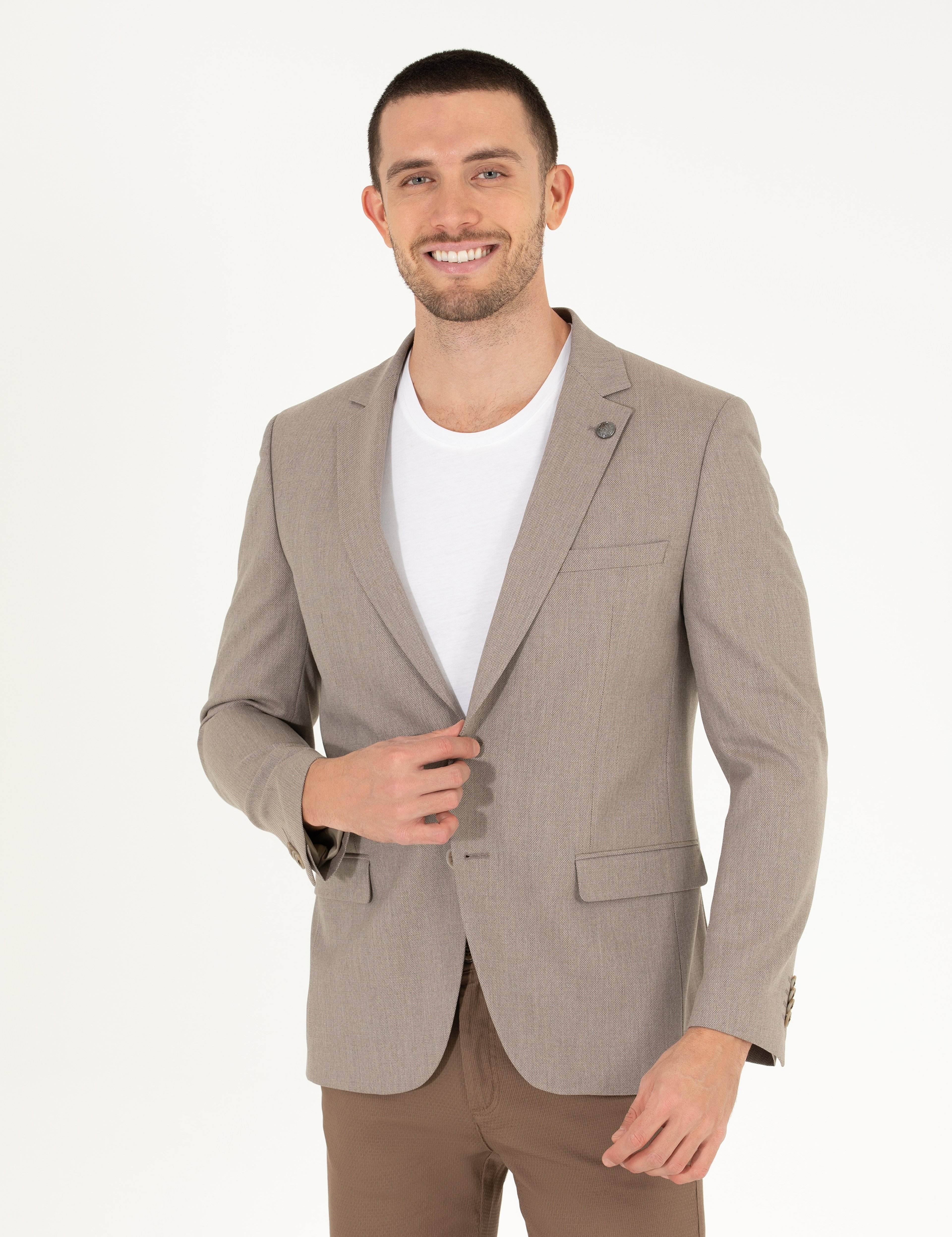 Açık Kahverengi Blazer Ceket - Image 1