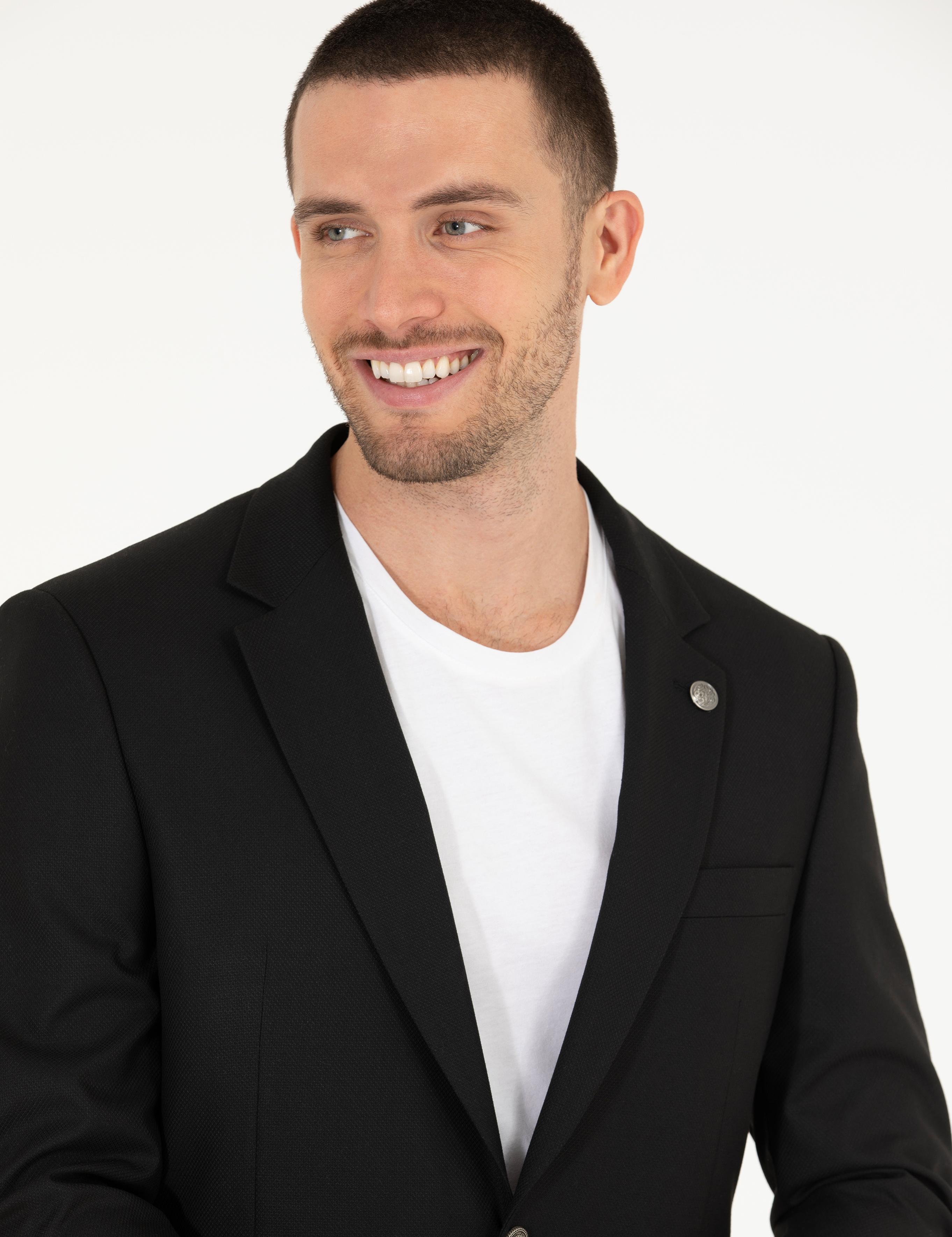 Siyah Slim Fit Blazer Ceket