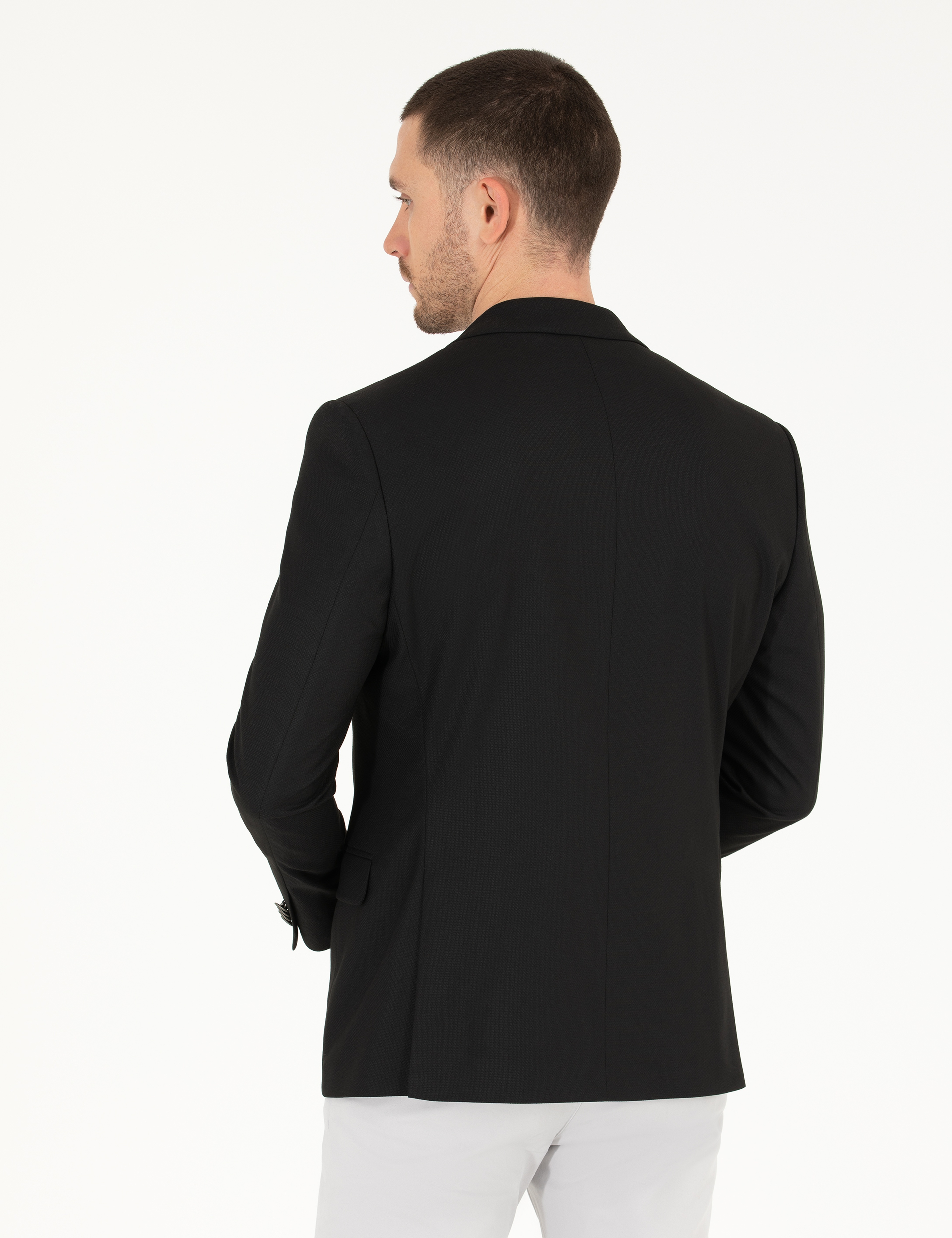 Siyah Slim Fit Blazer Ceket - Image 5