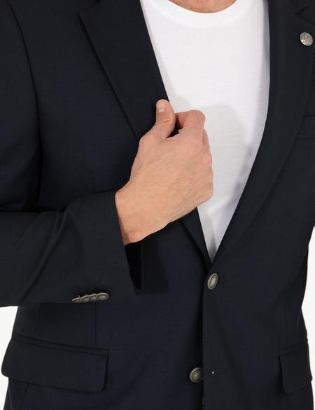 Lacivert Slim Fit Blazer Ceket - 50275546056
