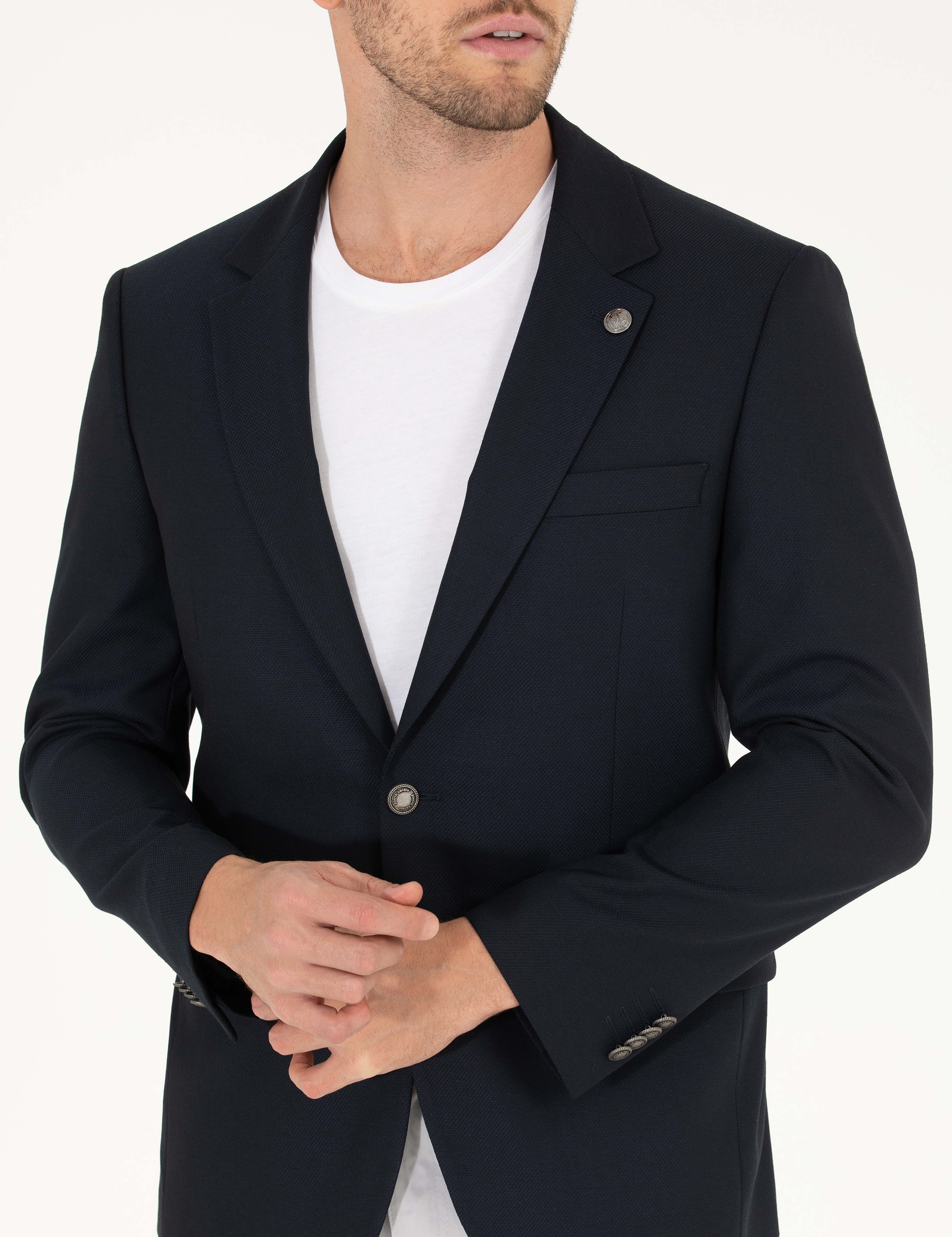 Lacivert Slim Fit Blazer Ceket - Image 6