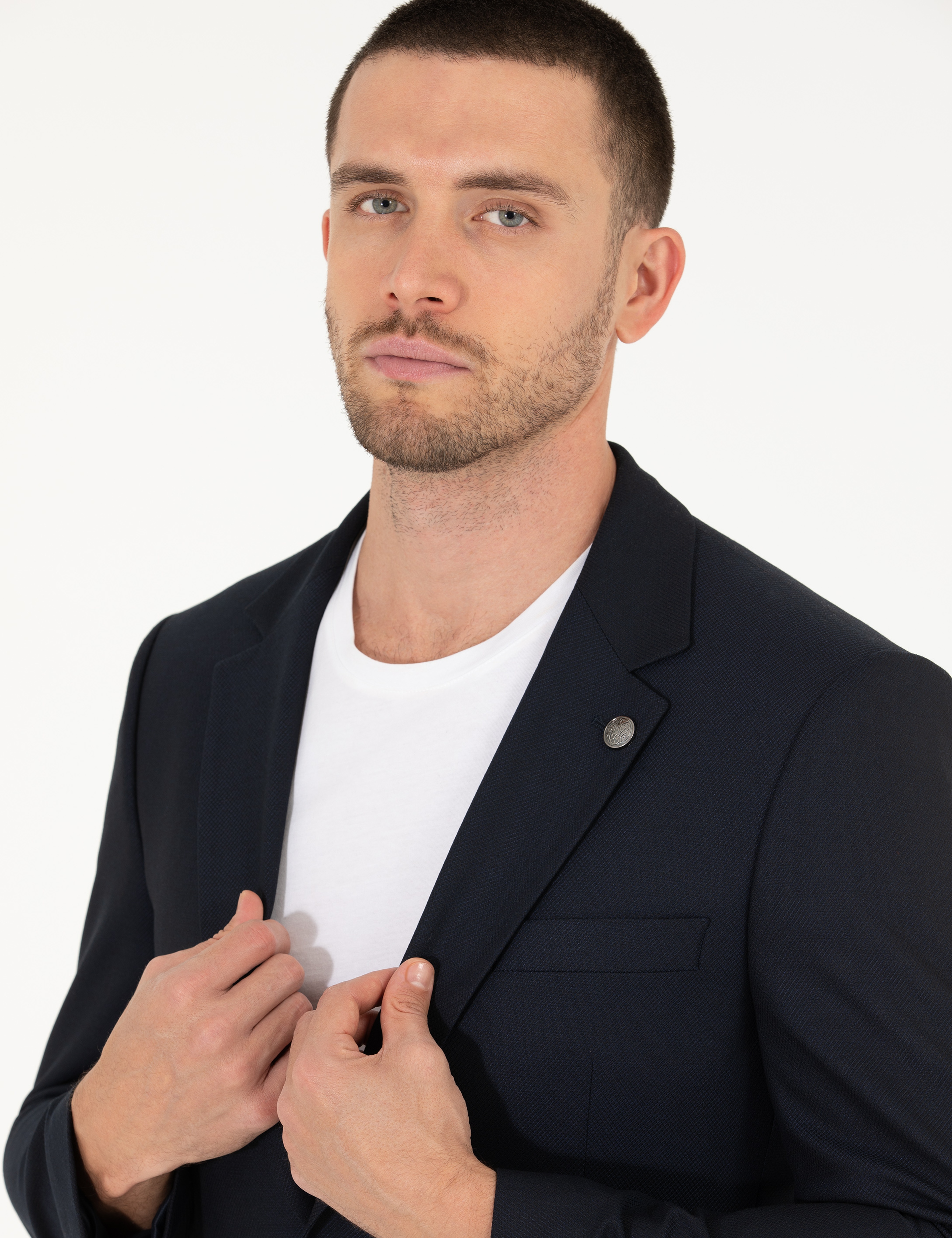 Lacivert Slim Fit Blazer Ceket - Image 3
