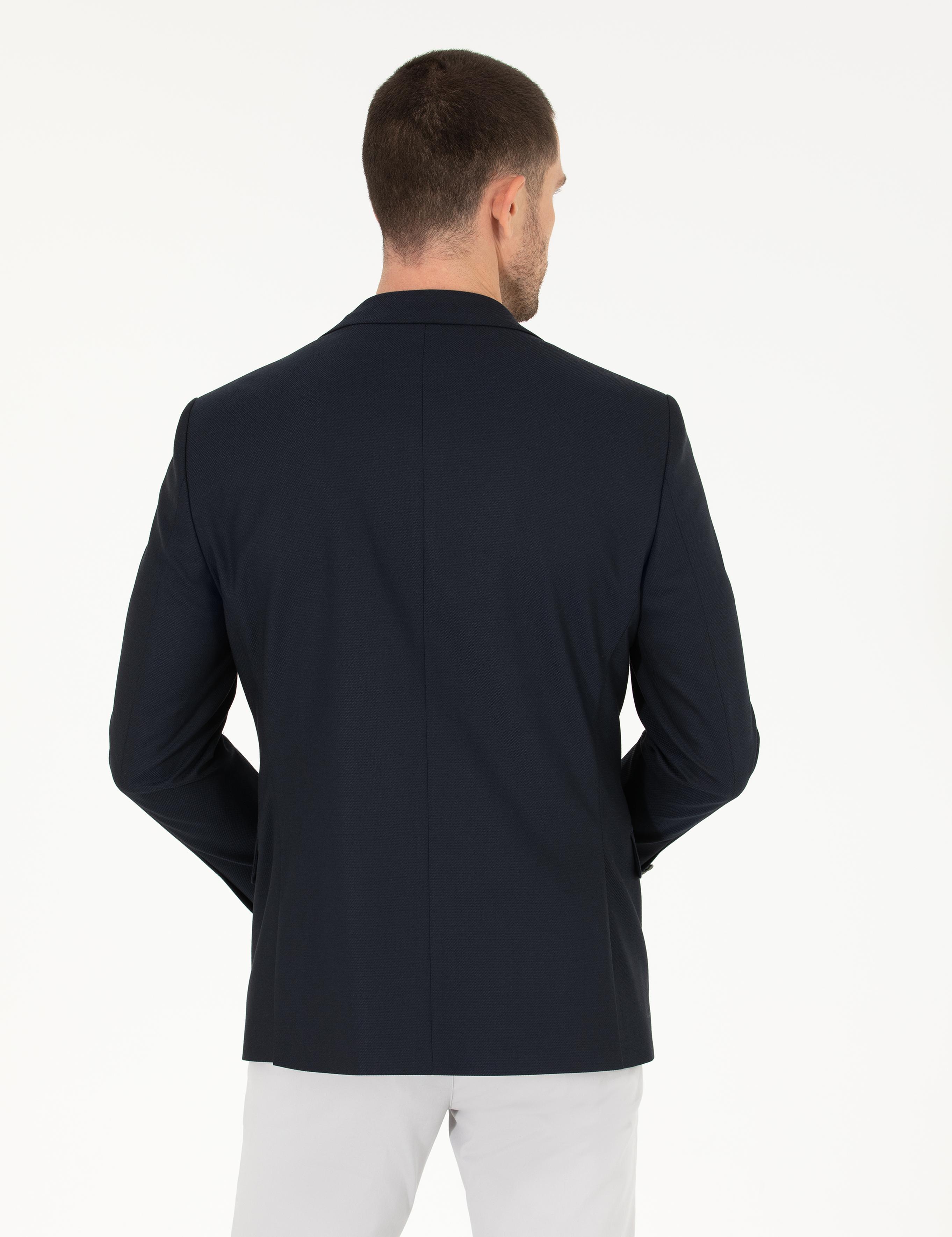 Lacivert Slim Fit Blazer Ceket