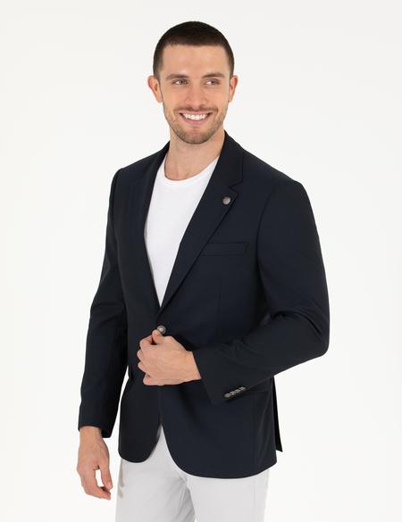 Lacivert Slim Fit Blazer Ceket - 50275546056