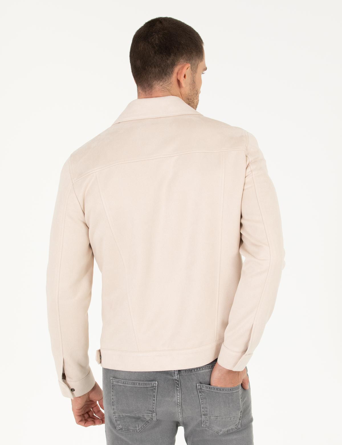 Bej Suni Deri Ceket - 50275817003