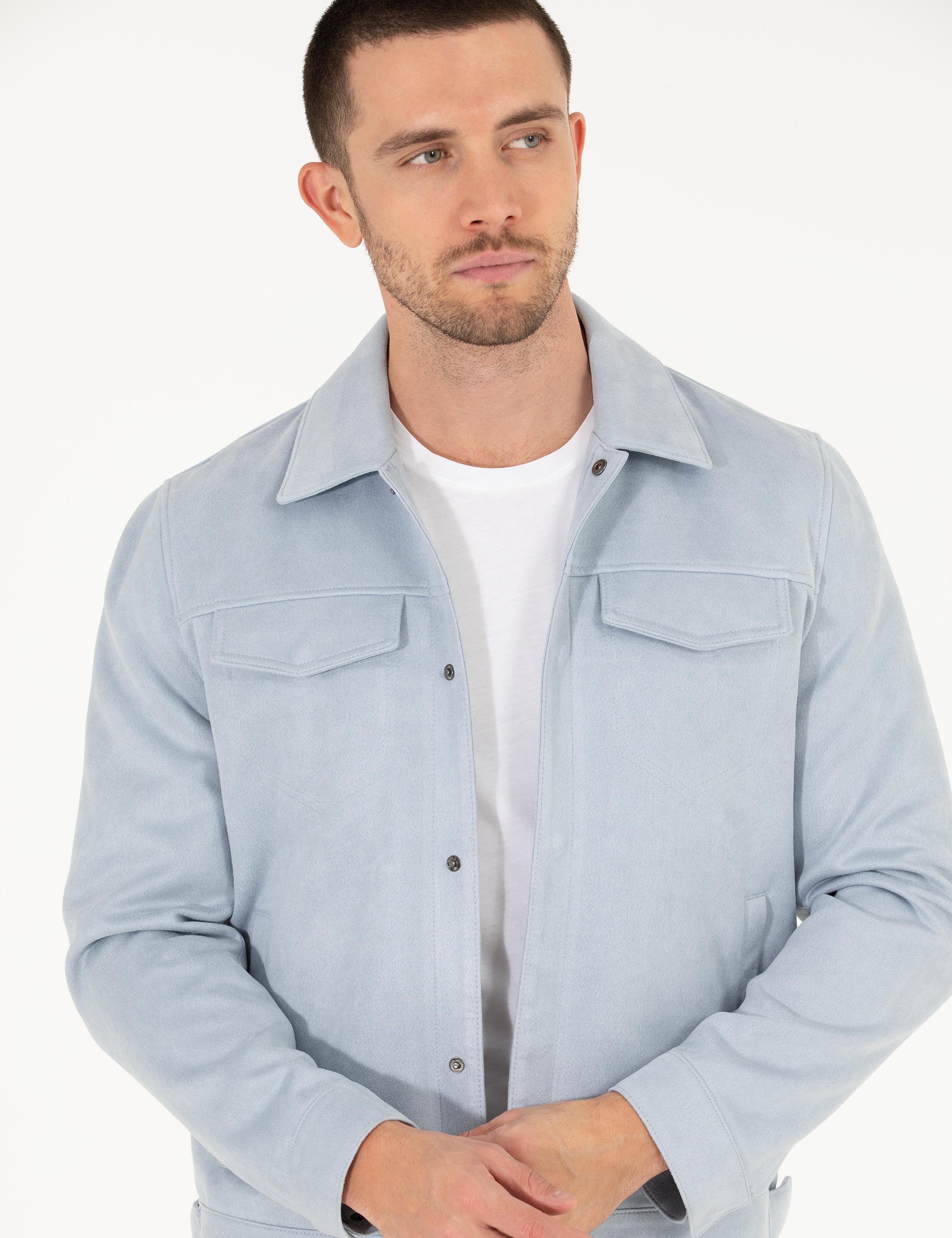 Mavi Suni Deri Ceket