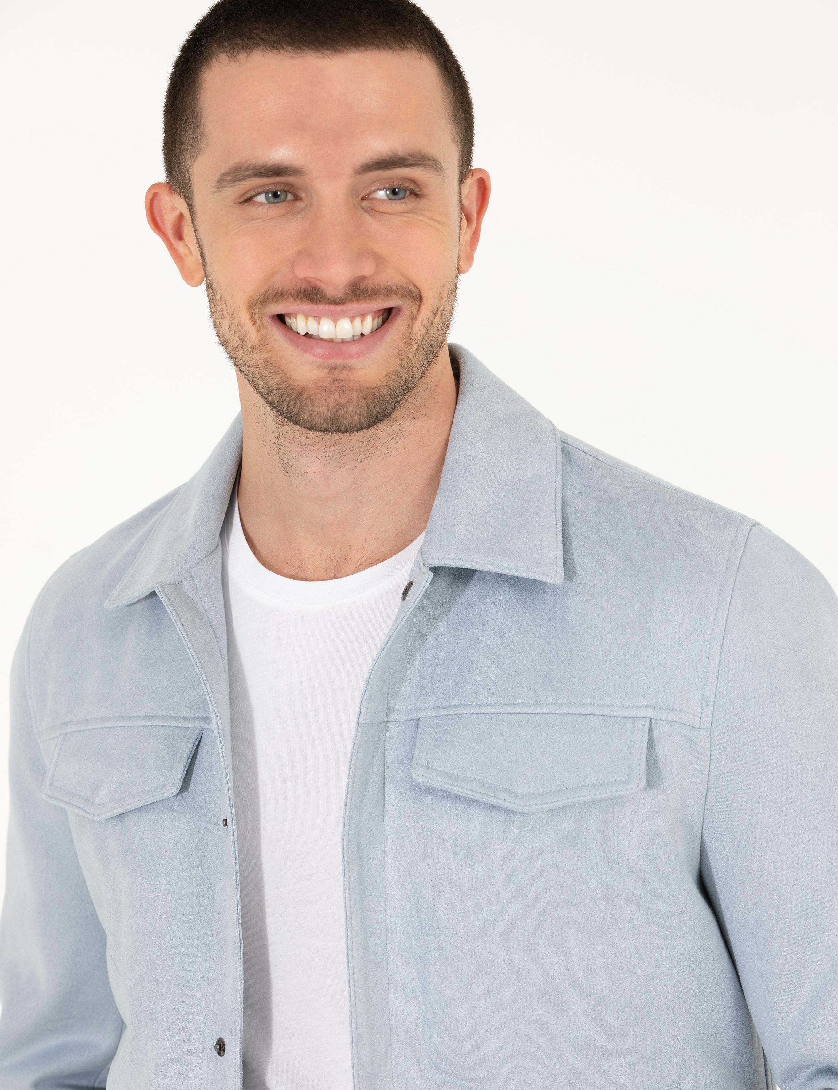 Mavi Suni Deri Ceket