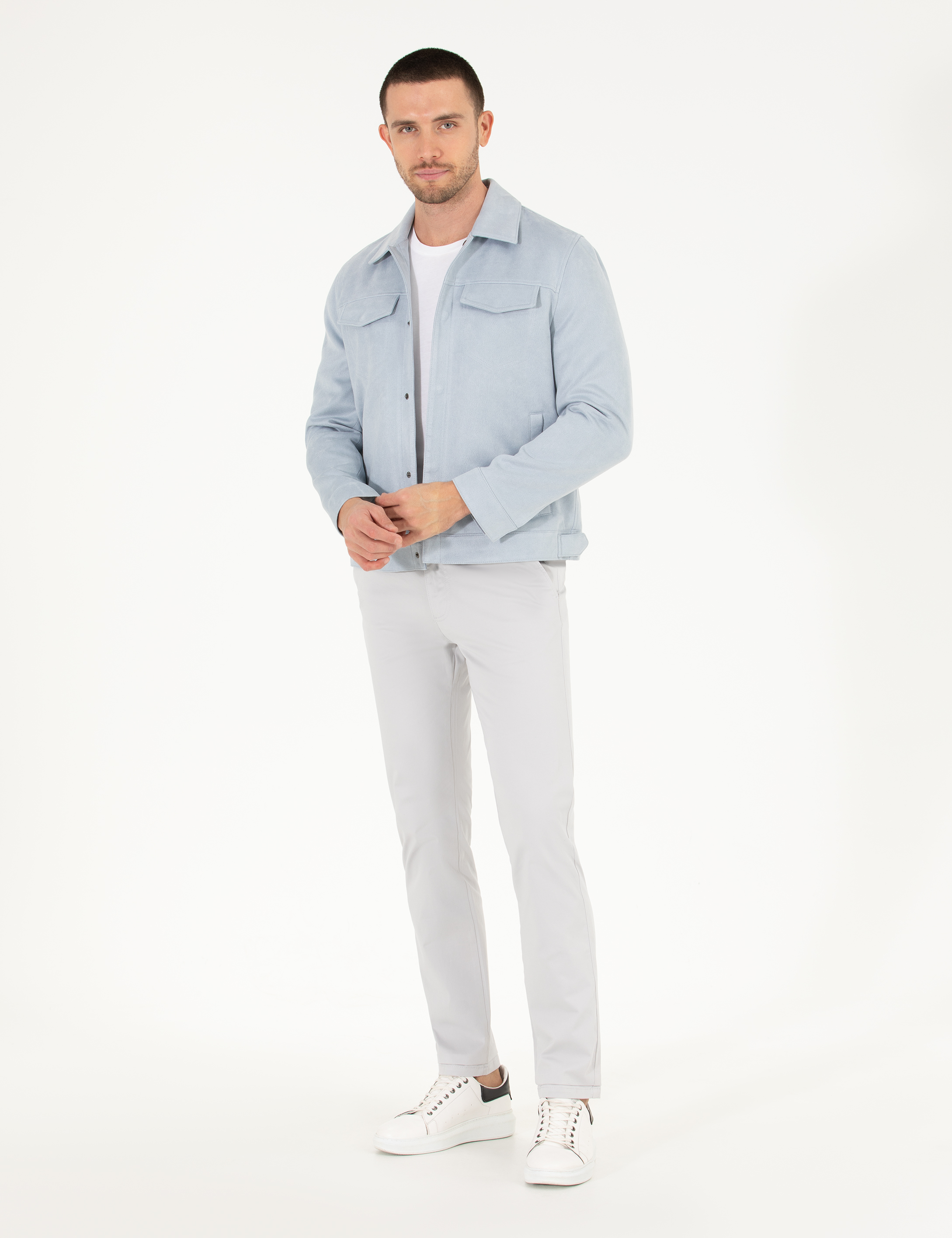 Pierre Cardin Mavi Suni Deri Ceket görsel 4