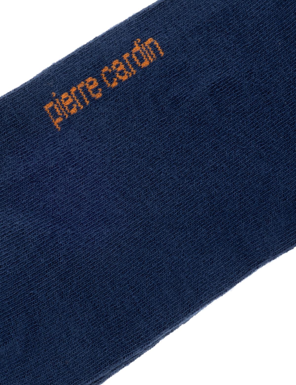 Erkek Pamuk Karışımlı Lacivert Patik Desenli Çorap - 50267636002