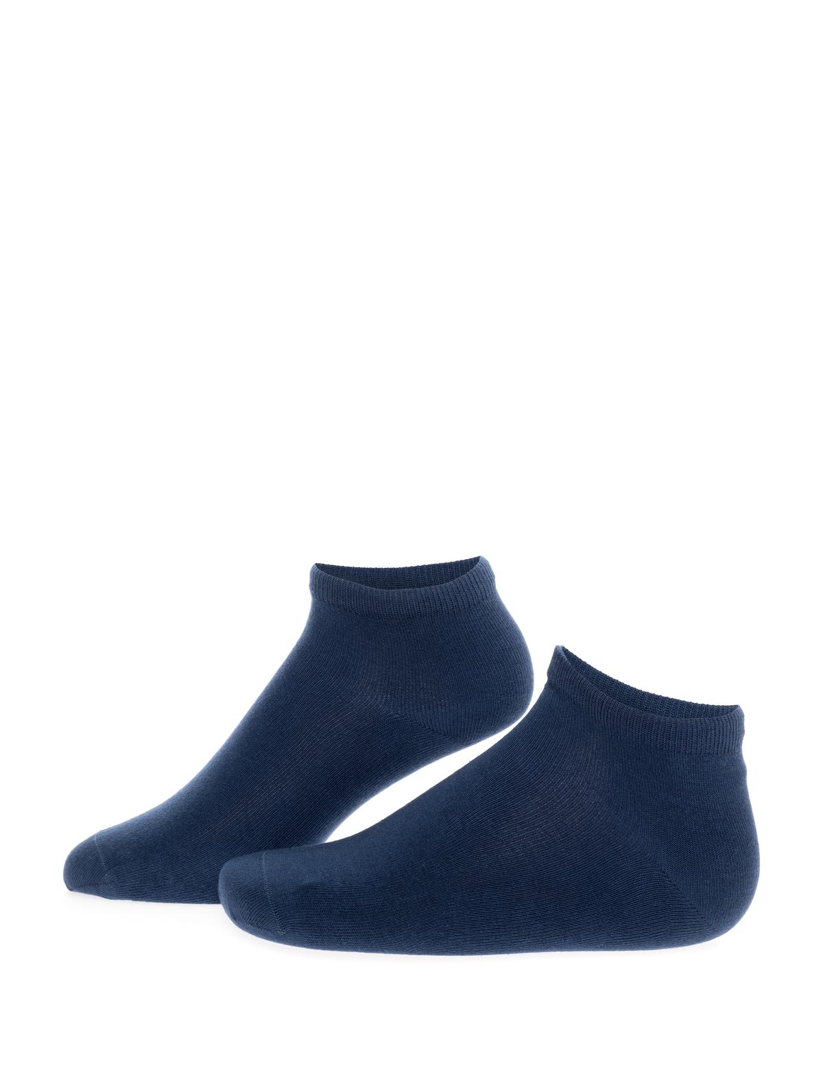 Erkek Pamuk Karışımlı Lacivert Patik Desenli Çorap