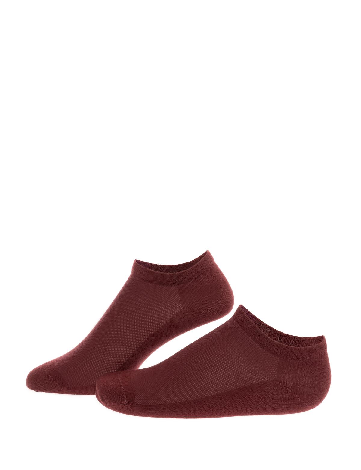 Erkek Pamuk Karışımlı Bordo Patik Basic Çorap