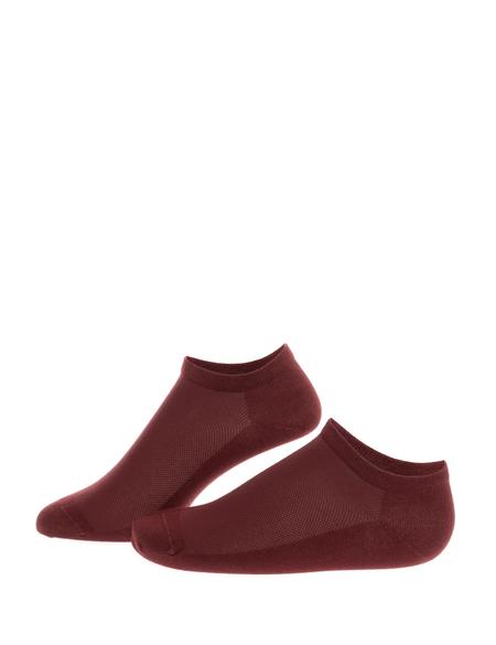 Erkek Pamuk Karışımlı Bordo Patik Basic Çorap - 50272779005