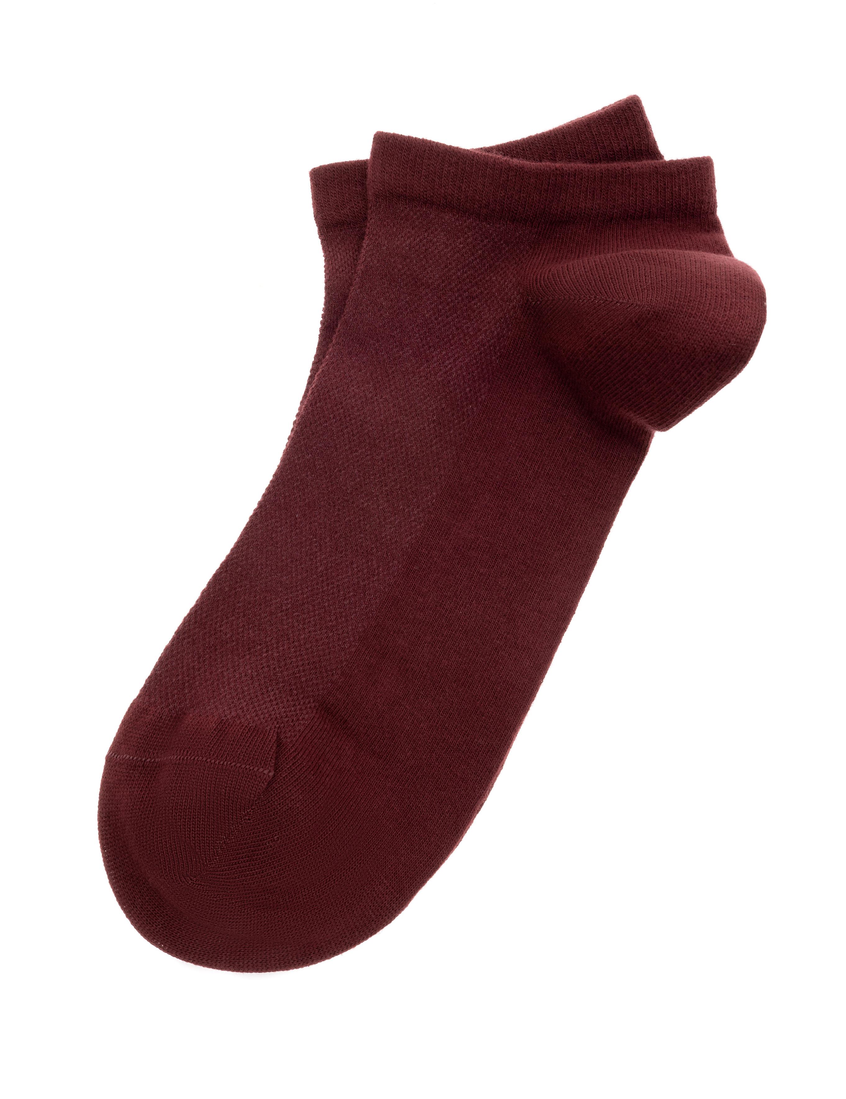 Erkek Pamuk Karışımlı Bordo Patik Basic Çorap