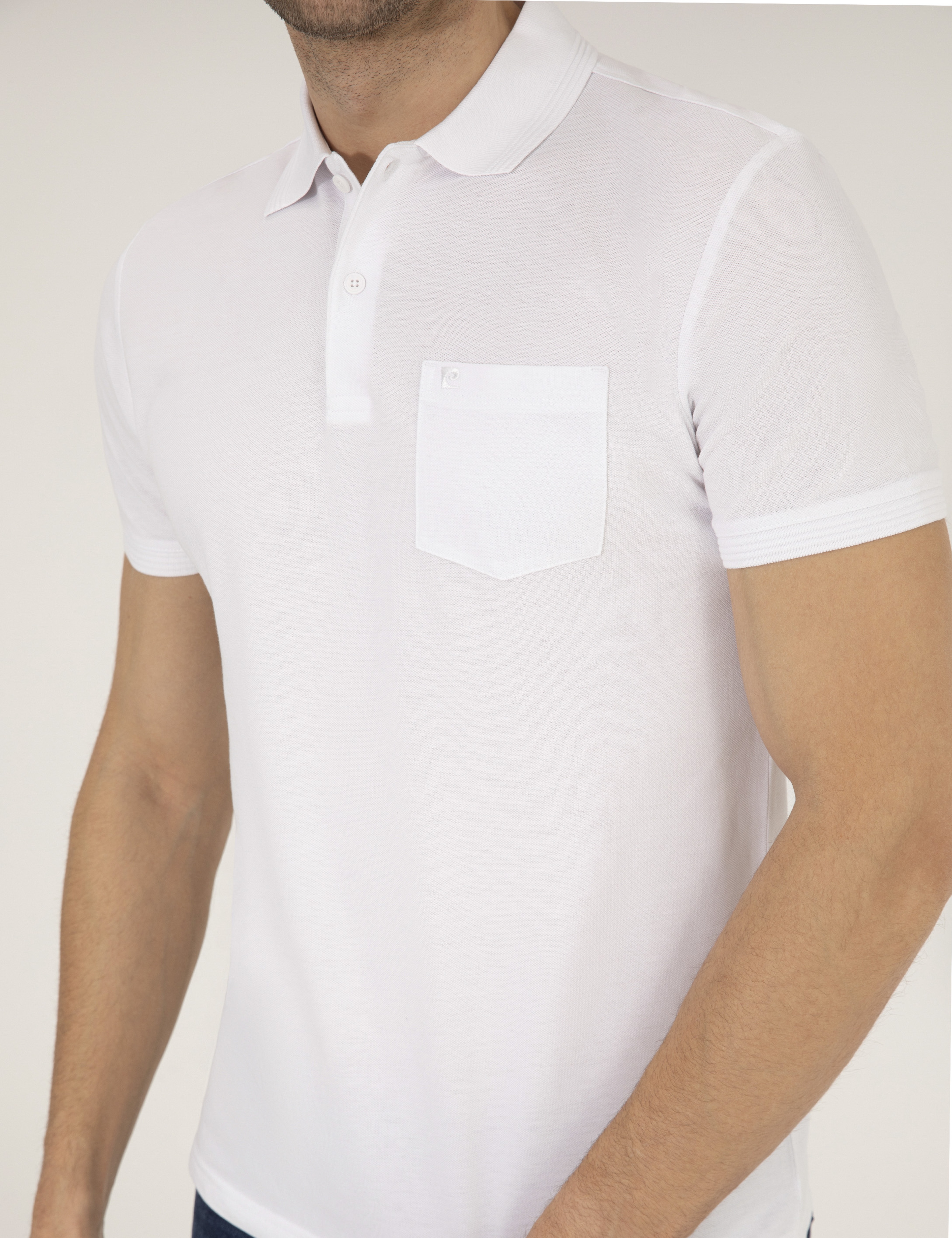 Beyaz Regular Fit Polo Yaka Basic Tişört