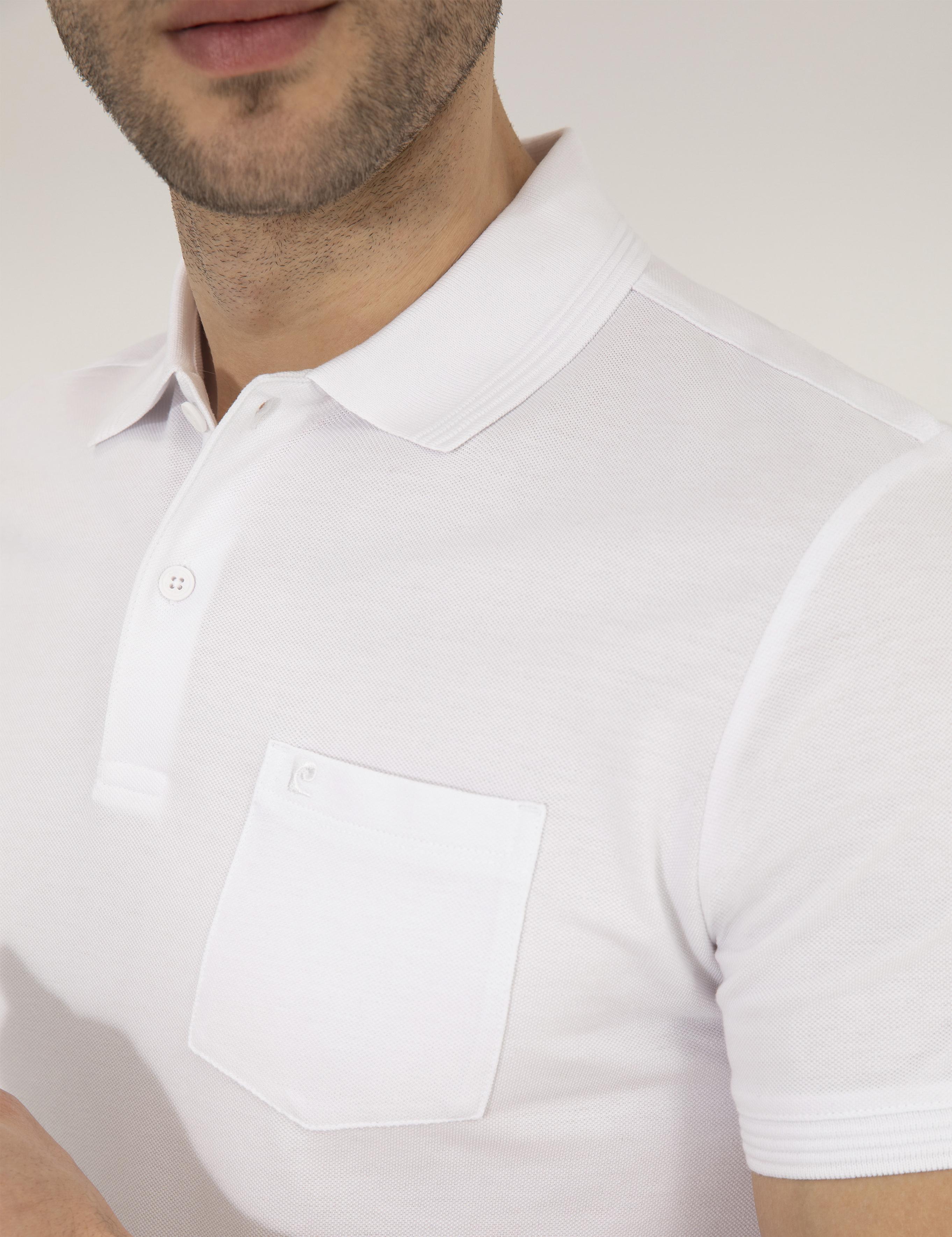 Beyaz Regular Fit Polo Yaka Basic Tişört