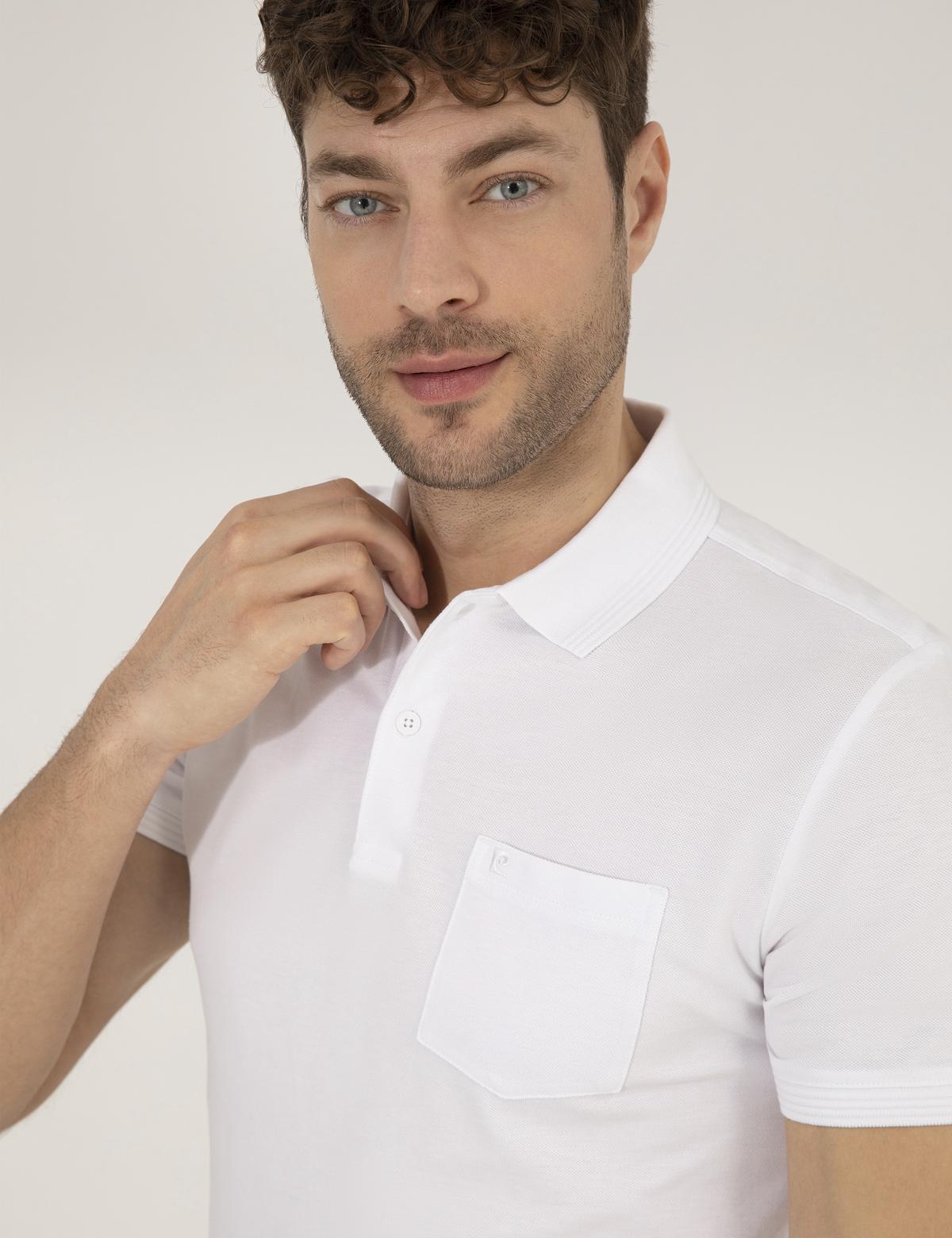 Beyaz Regular Fit Polo Yaka Basic Tişört - 50269604007