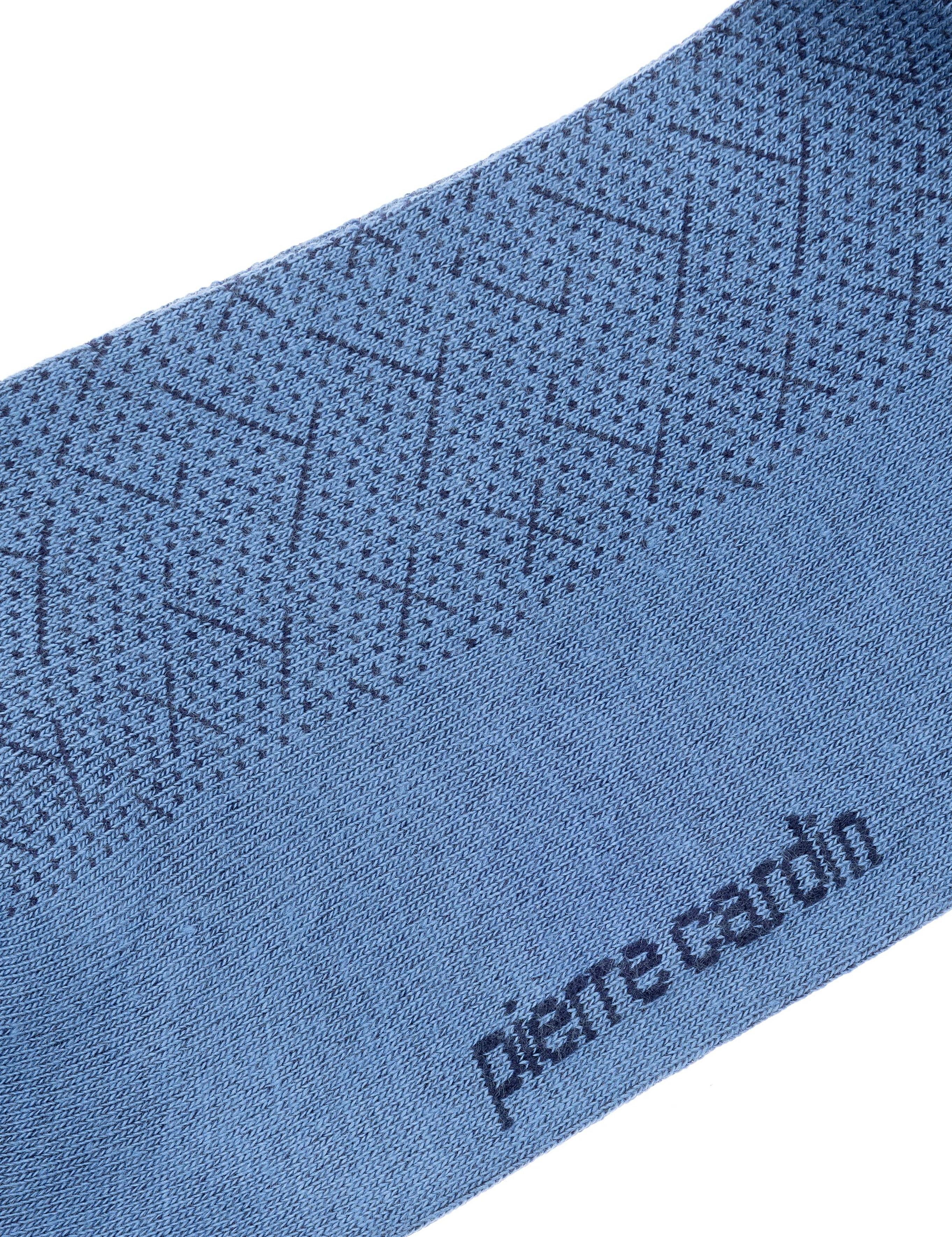 Erkek Bambu Karışımlı Mavi Soket Desenli Çorap