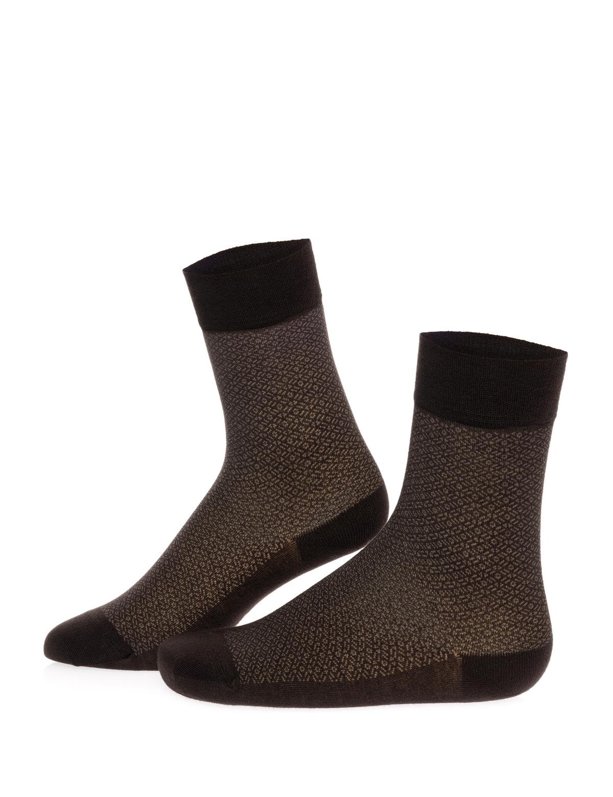 Erkek Bambu Karışımlı Kahverengi Soket Desenli Çorap