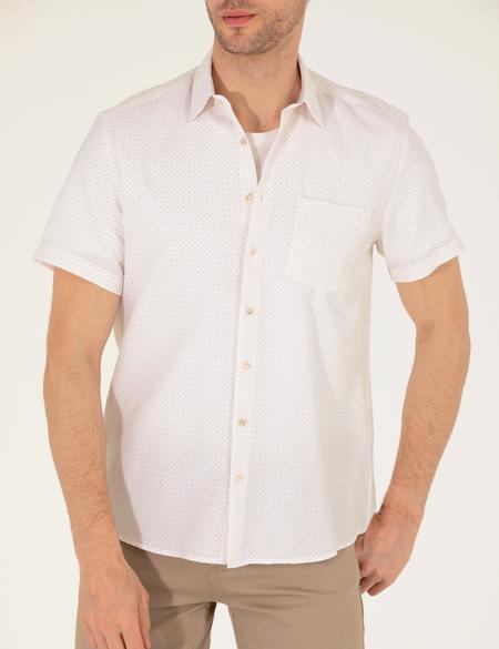 Turuncu Regular Fit Kısa Kollu Gömlek - 50255276028