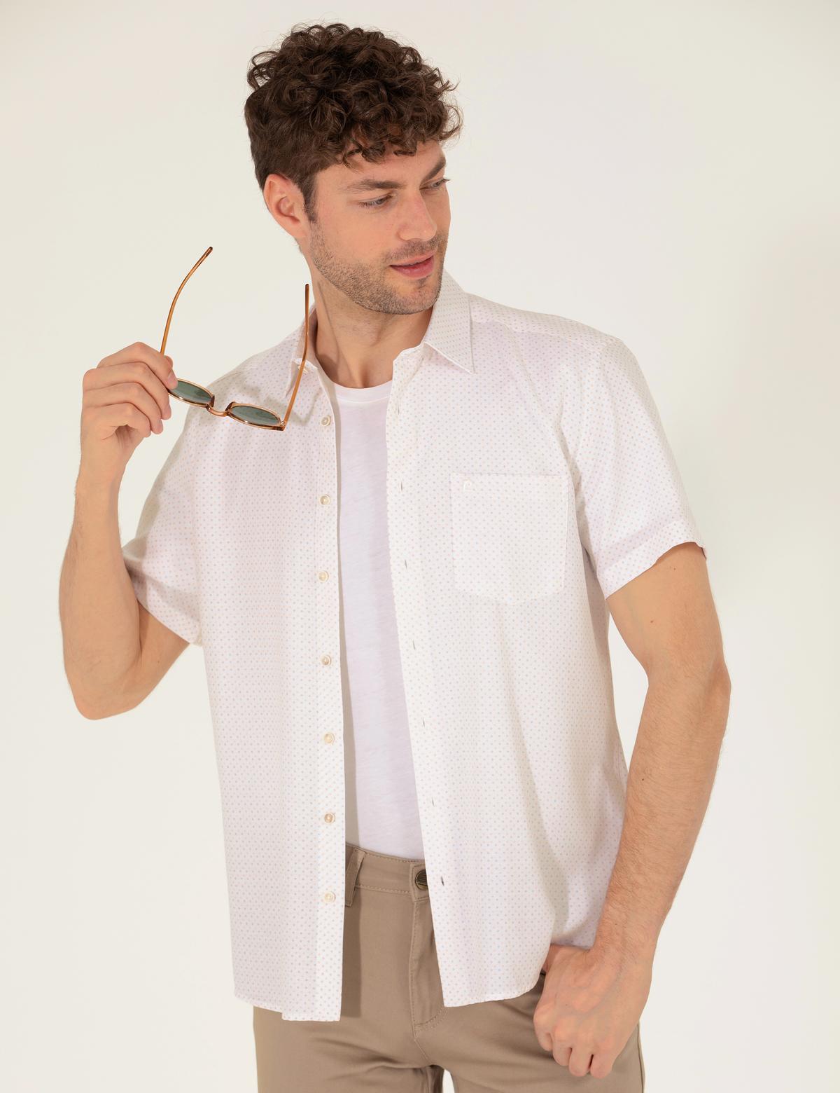 Turuncu Regular Fit Kısa Kollu Gömlek - 50255276028