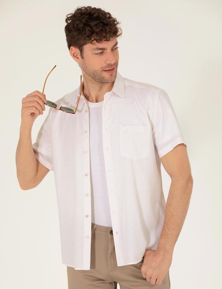 Turuncu Regular Fit Kısa Kollu Gömlek - 50255276028