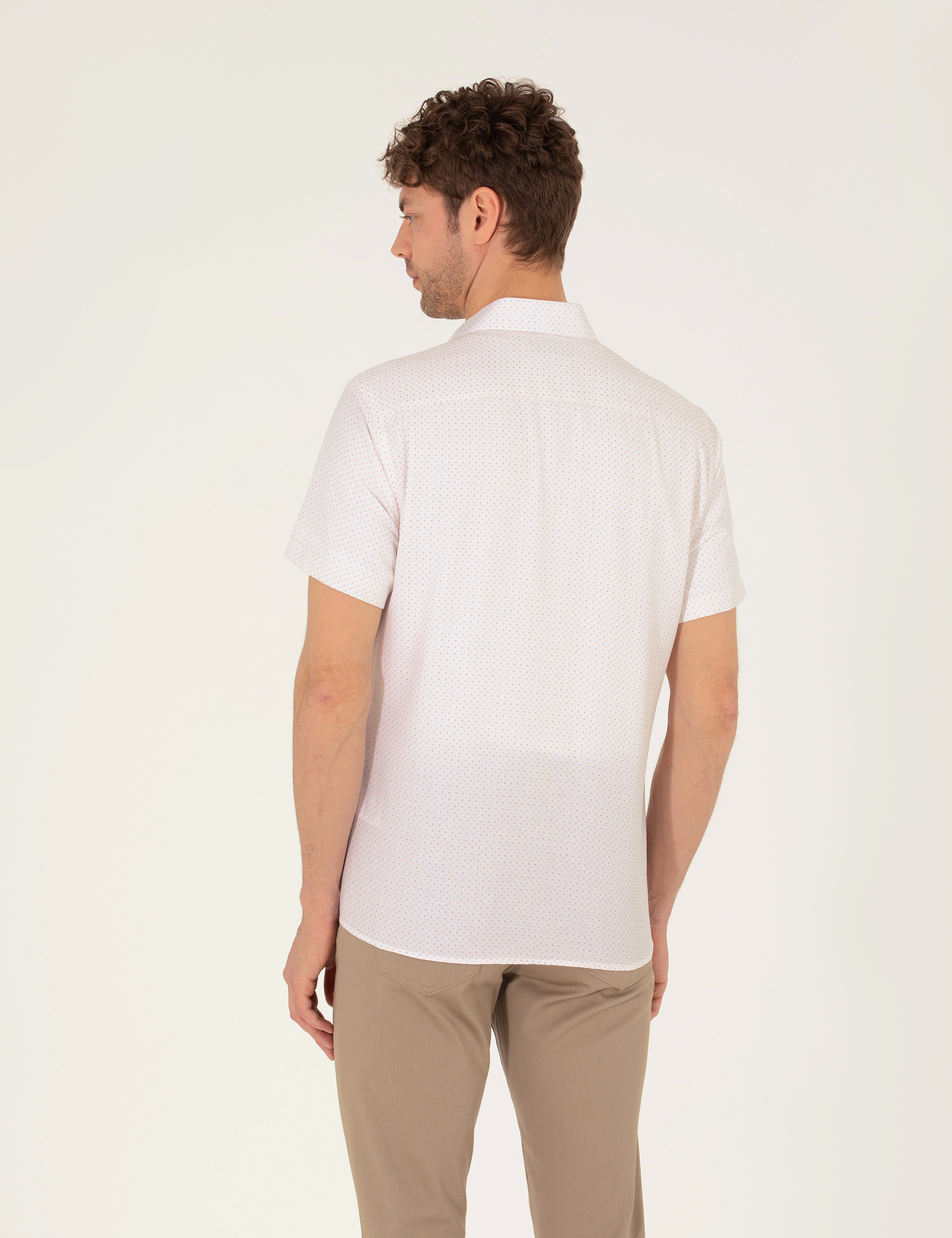 Turuncu Regular Fit Kısa Kollu Gömlek